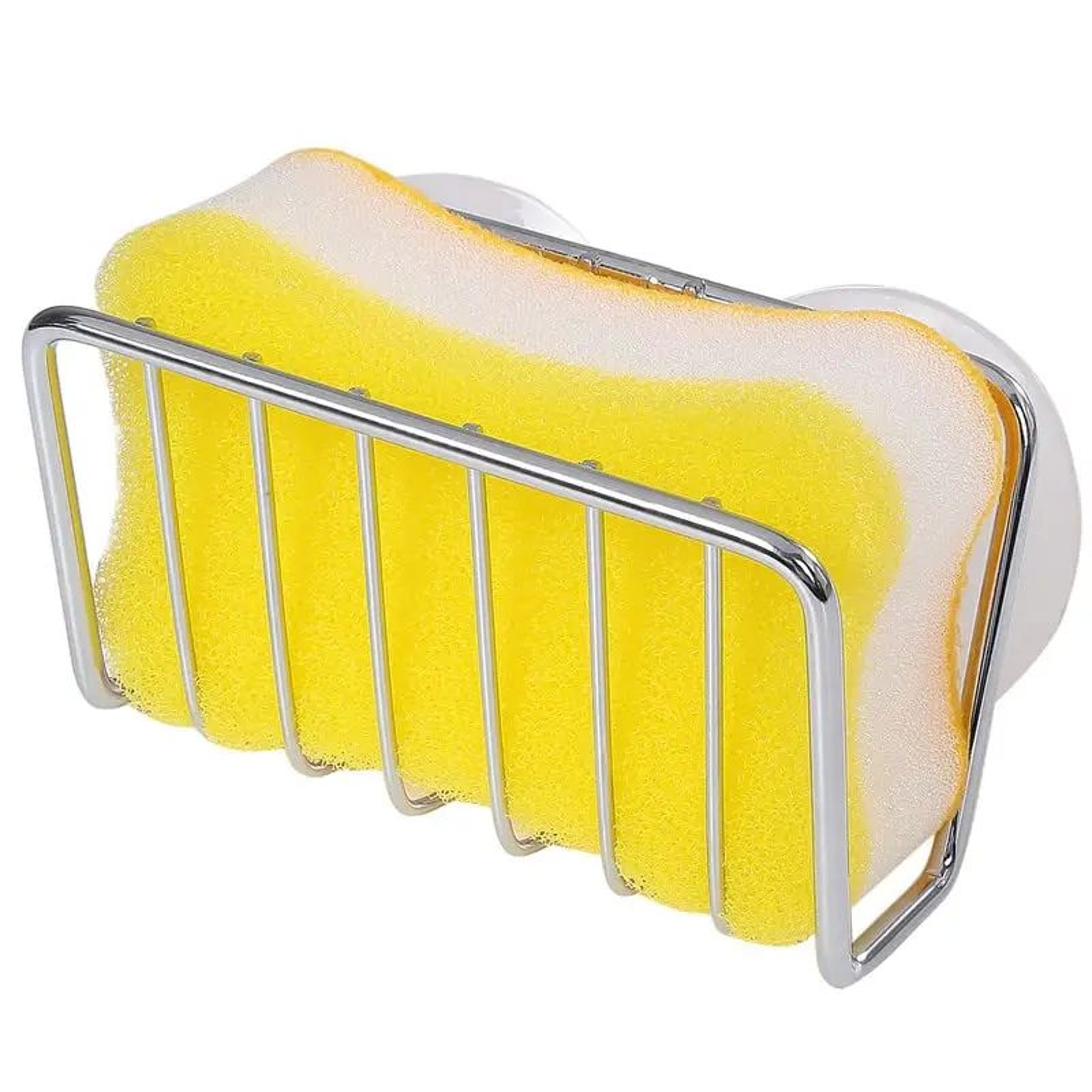 Stainless Steel Sponge Holder With Suction Cup  Kitchen Sink Caddy Organizer For Dish Sponges  Scru 4