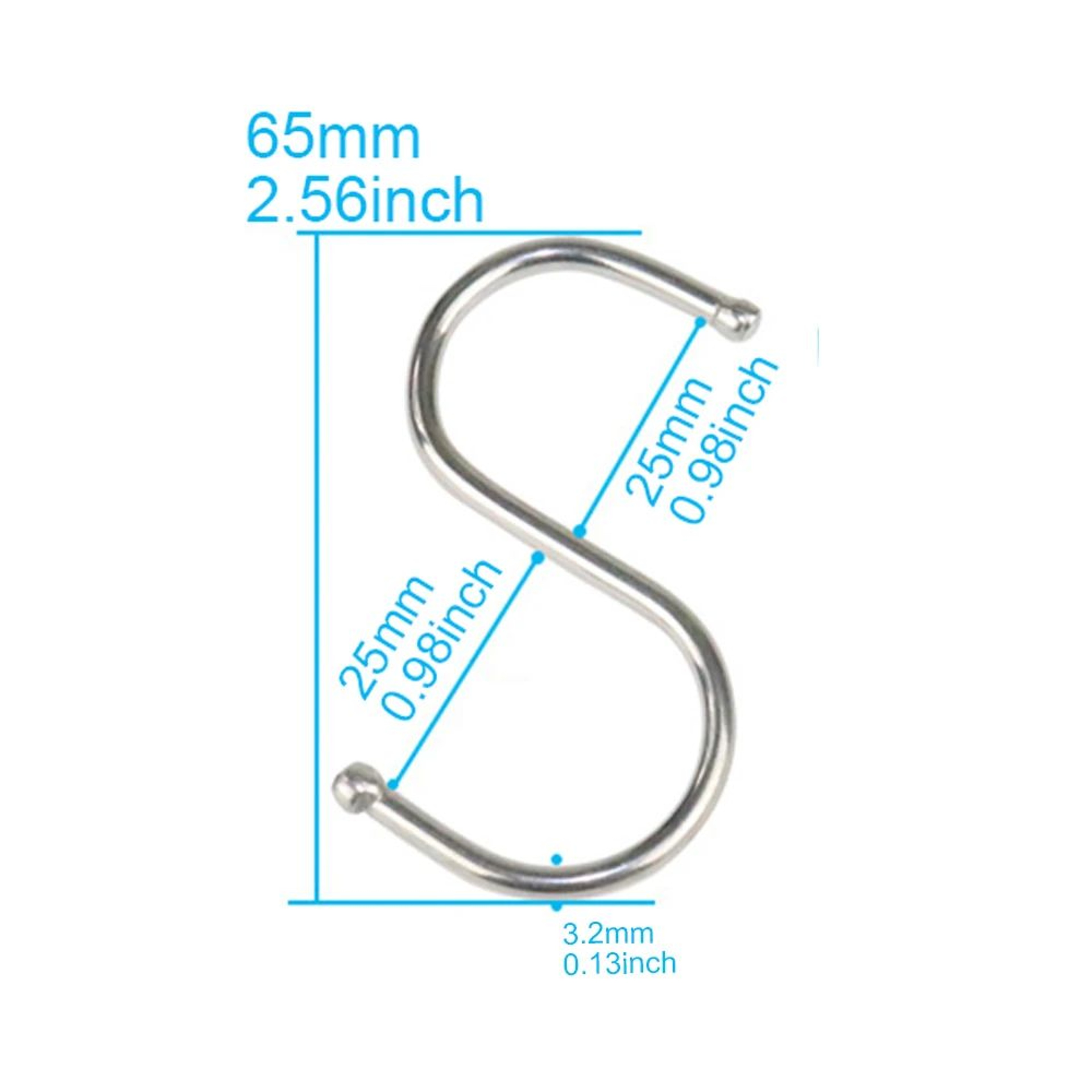 10 Pack Stainless Steel S Hooks  Heavy Duty Sharp Tip Hanging Hooks For Kitchen Utensils Meat Cloth 6