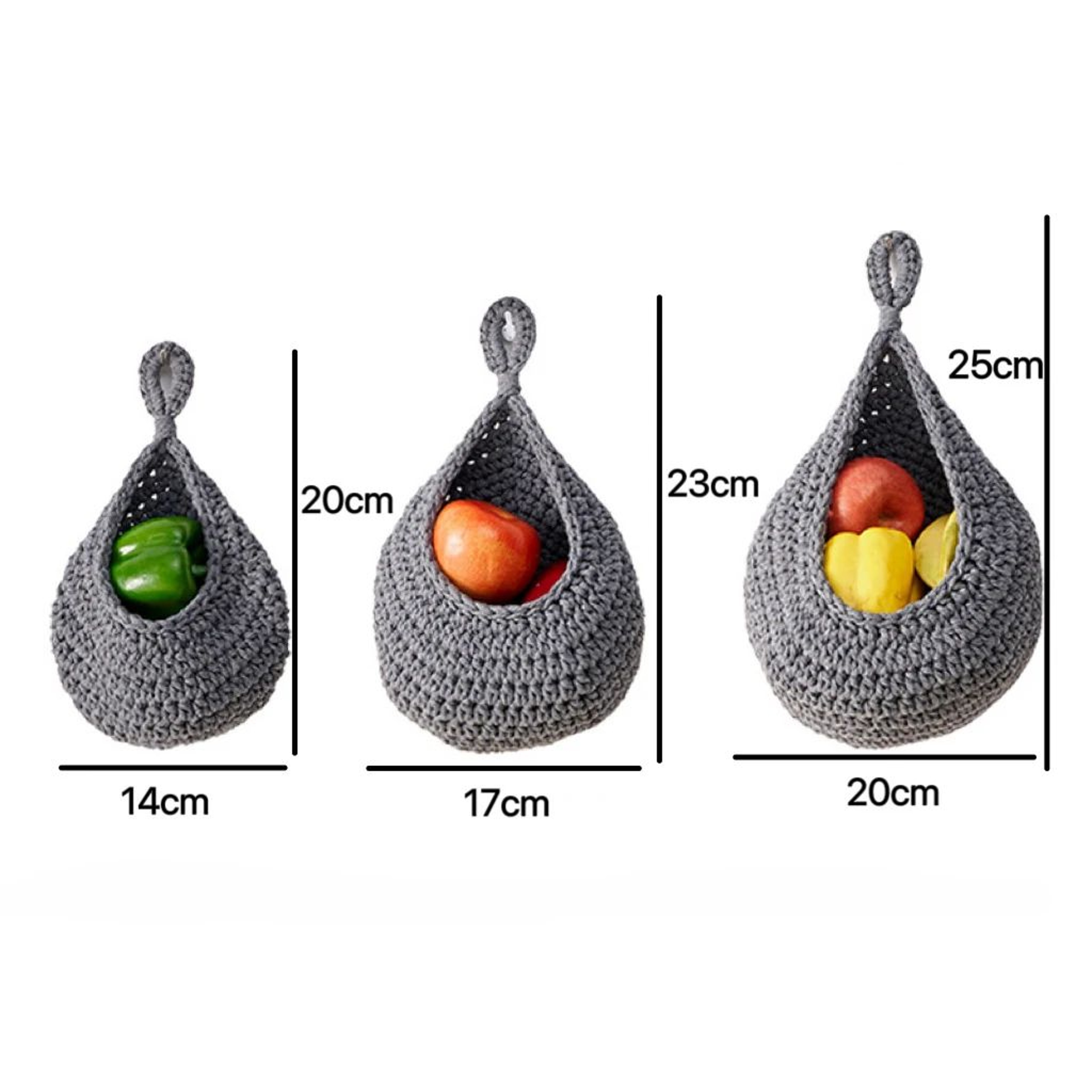 3 Pcs Kitchen Wall Organizers  Fruit  Vegetable Storage Organizer With Hooks For Kitchen  Pantry 8