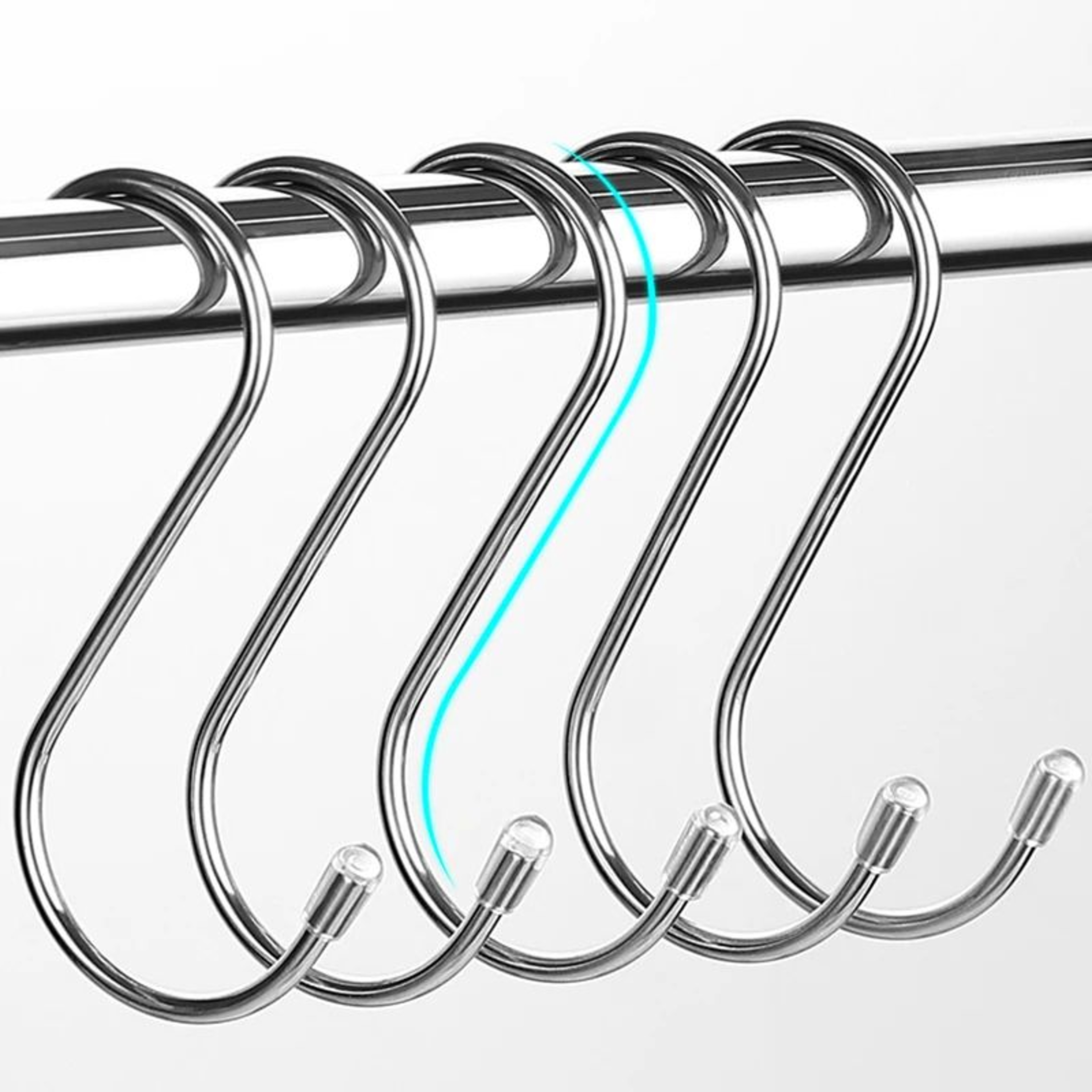 10 Pcs 304 Stainless Steel S Hooks  Heavy Duty Kitchen Railing Hanging Hooks For Clothes Handbags