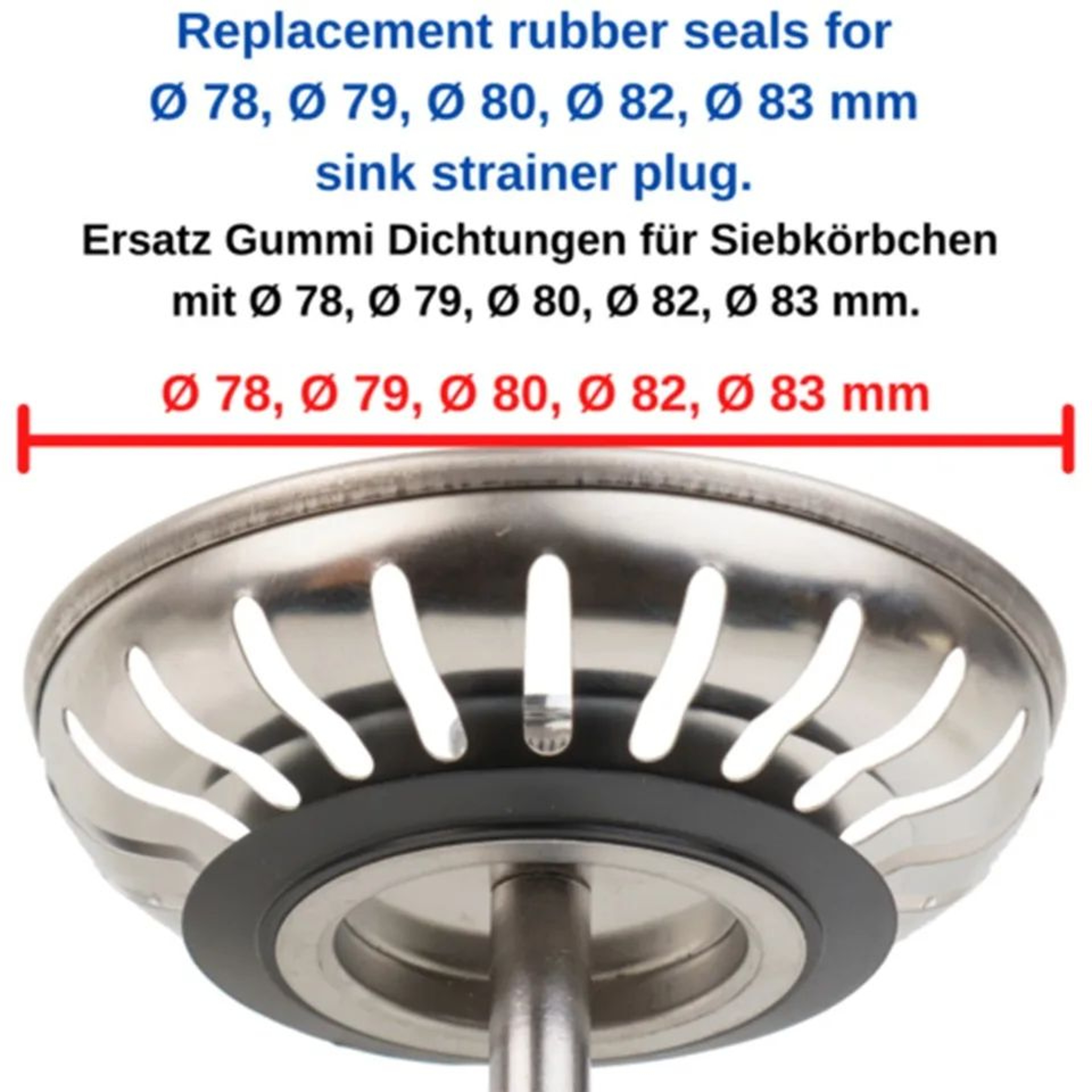 5 Pcs Sink Drain Rubber Seal Gaskets  Universal Replacement Washers For Basket Strainer Plugs 3