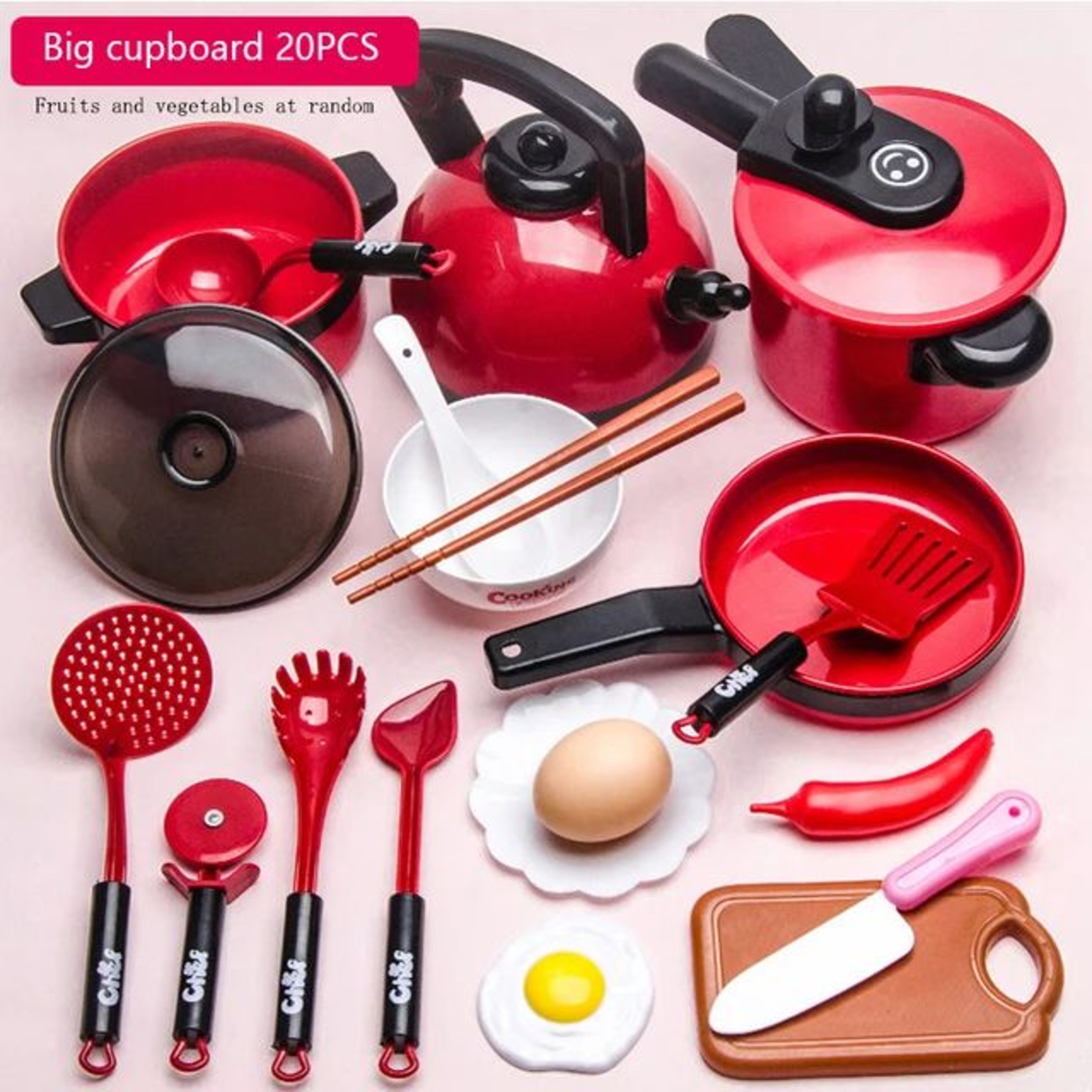 Kids Pretend Kitchen Toy Set  Cooking Cookware  Cutting Fruit Play Kitchen For Girls 4