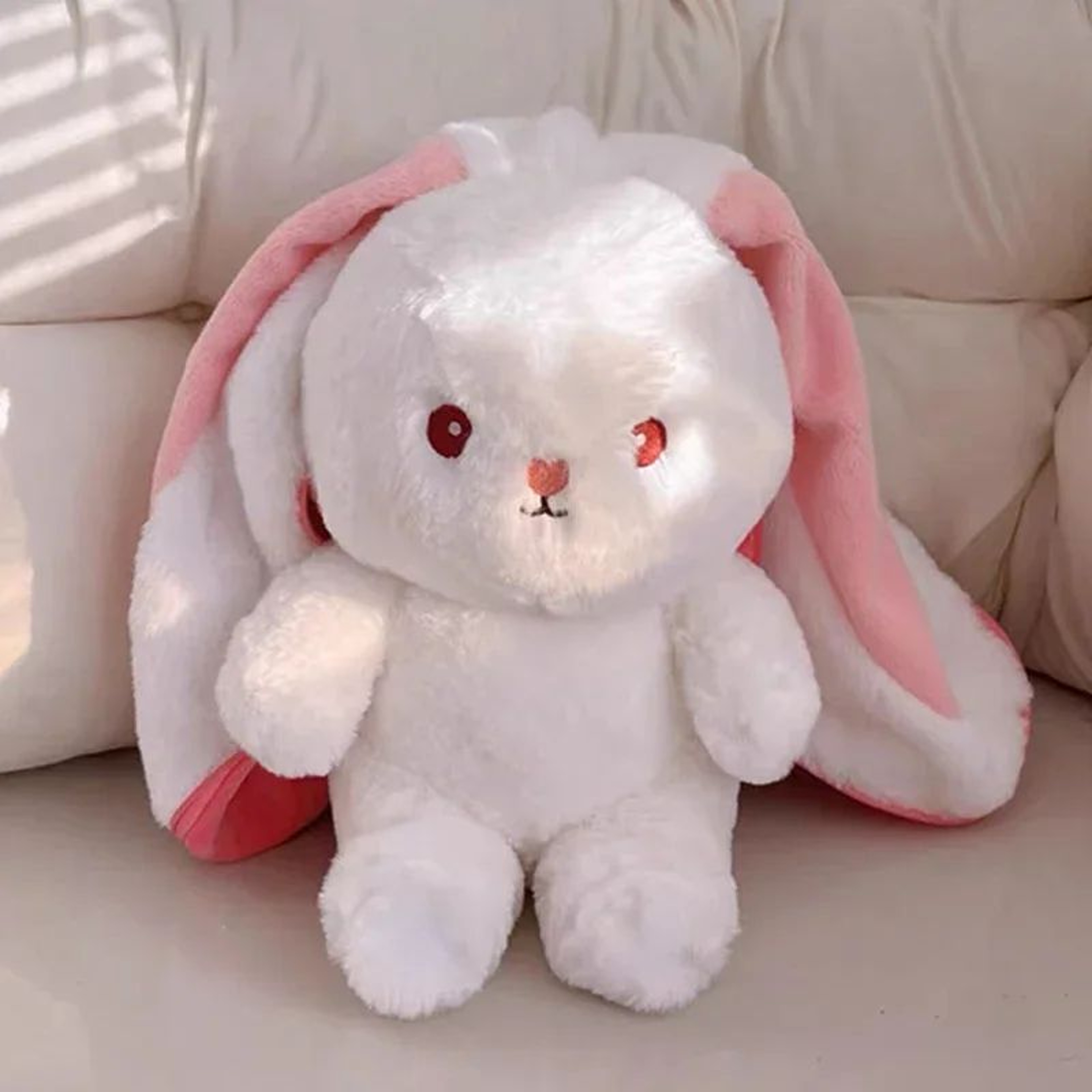 Transformable Bunny Plush Toy  Cute Strawberry  Carrot Rabbit Stuffed Doll For Kids 3