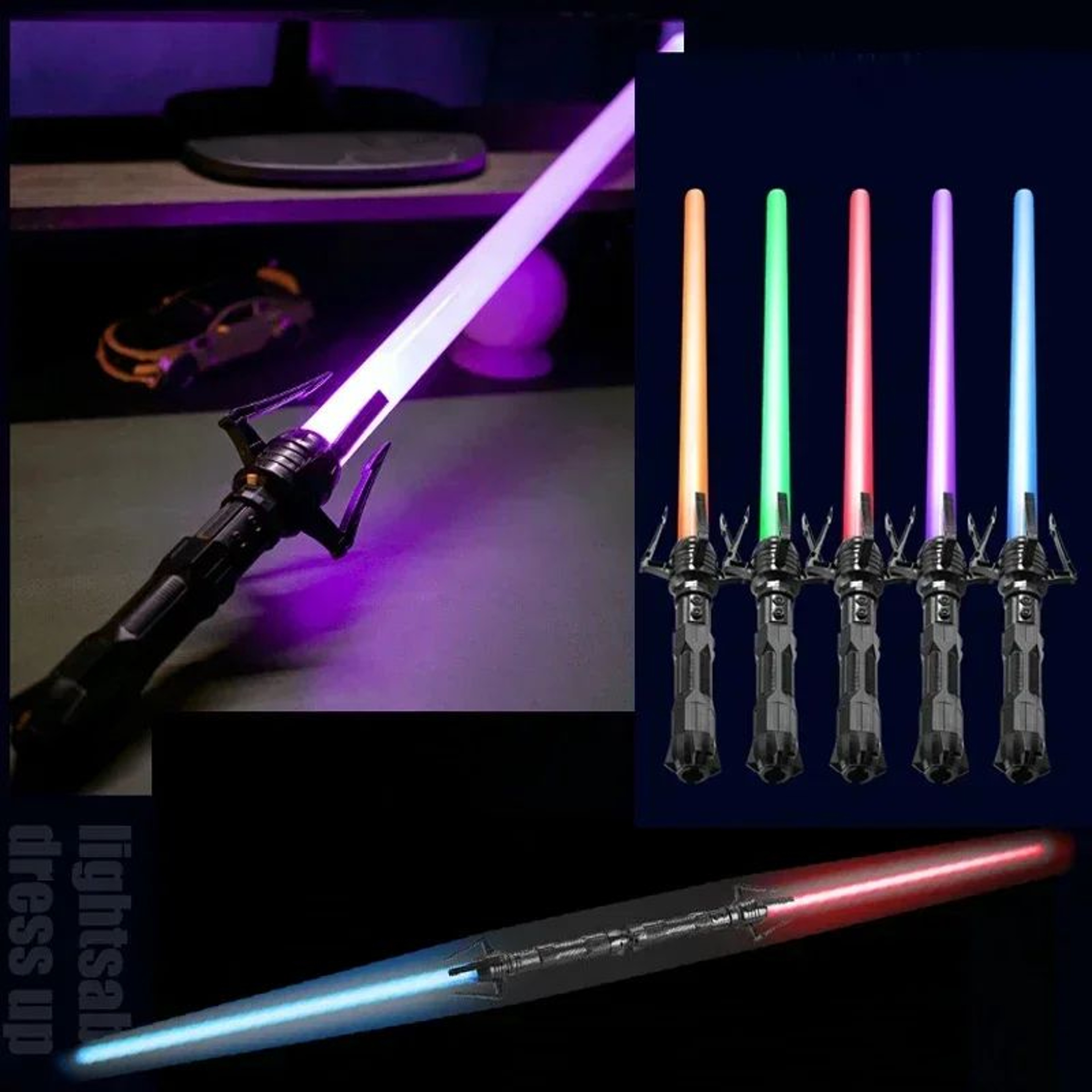 Telescopic Light Up Sword Toy  RGB LED Laser Saber For Kids 3 1