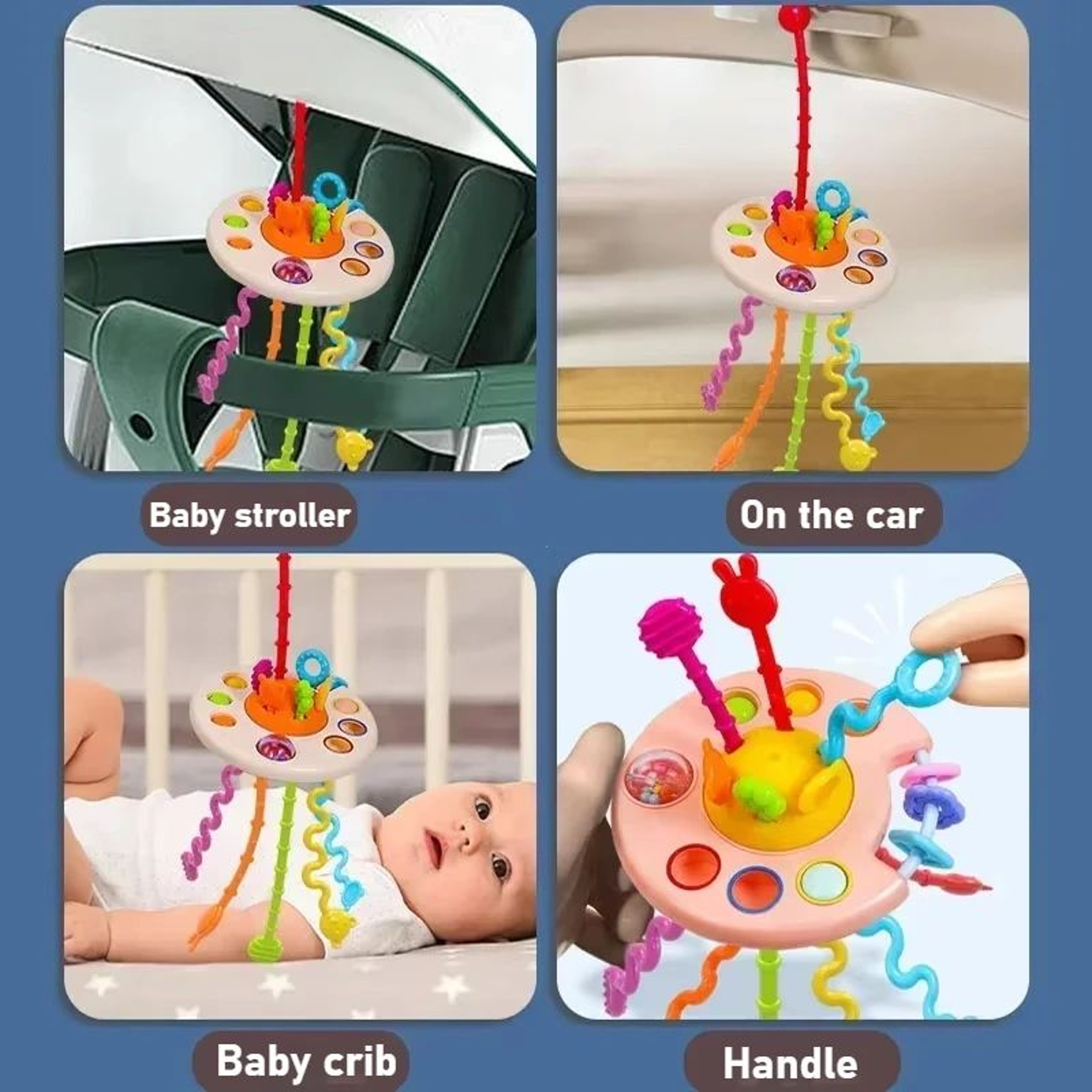 Montessori Sensory Pull String Toy  BPAFree Baby Educational Teething  Fine Motor Training 13Y 2