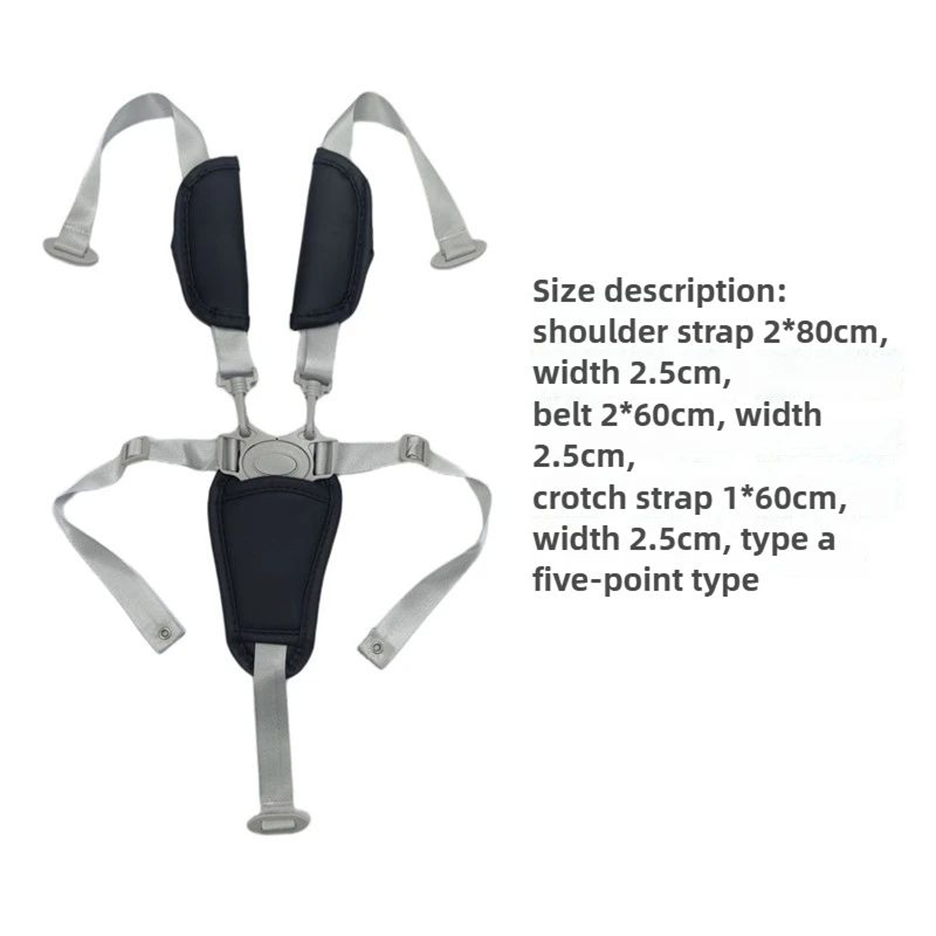 Universal Baby 5Point Safety Harness  Adjustable PU Leather Seat Belt For Highchair  Pushchair 4