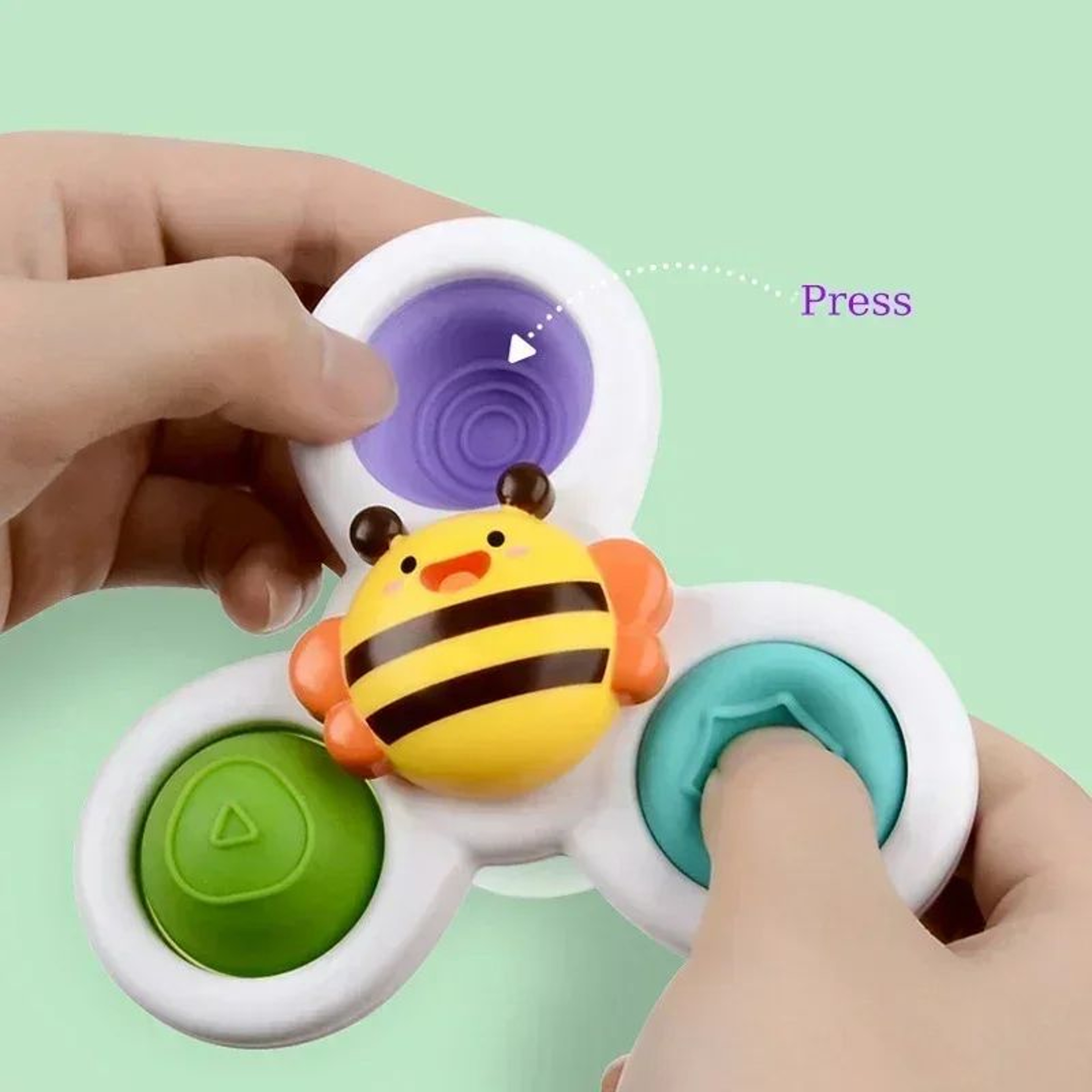 Baby Bath Spinner Toys 3 Pcs  Set  Suction Cup Rattle Toys For Toddlers  Children 2