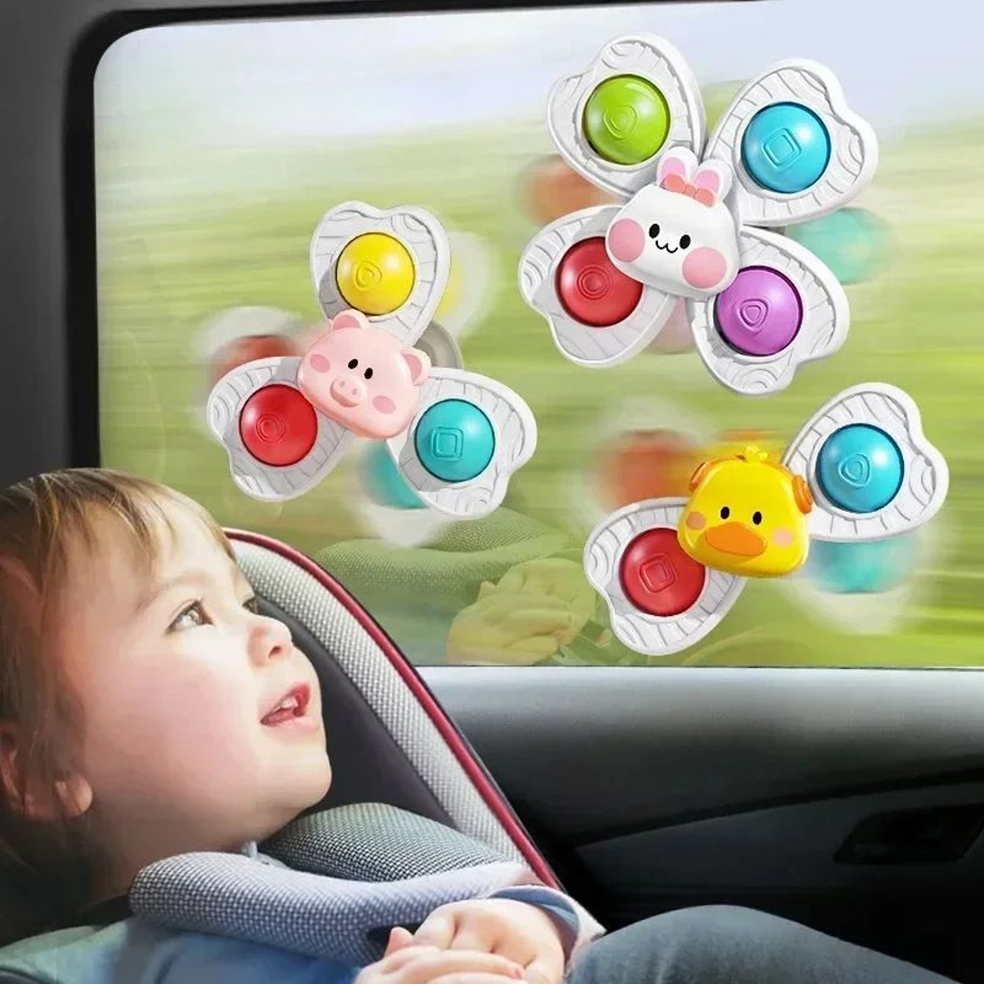 Baby Bath Spinner Toys 3 Pcs  Set  Suction Cup Rattle Toys For Toddlers  Children 4
