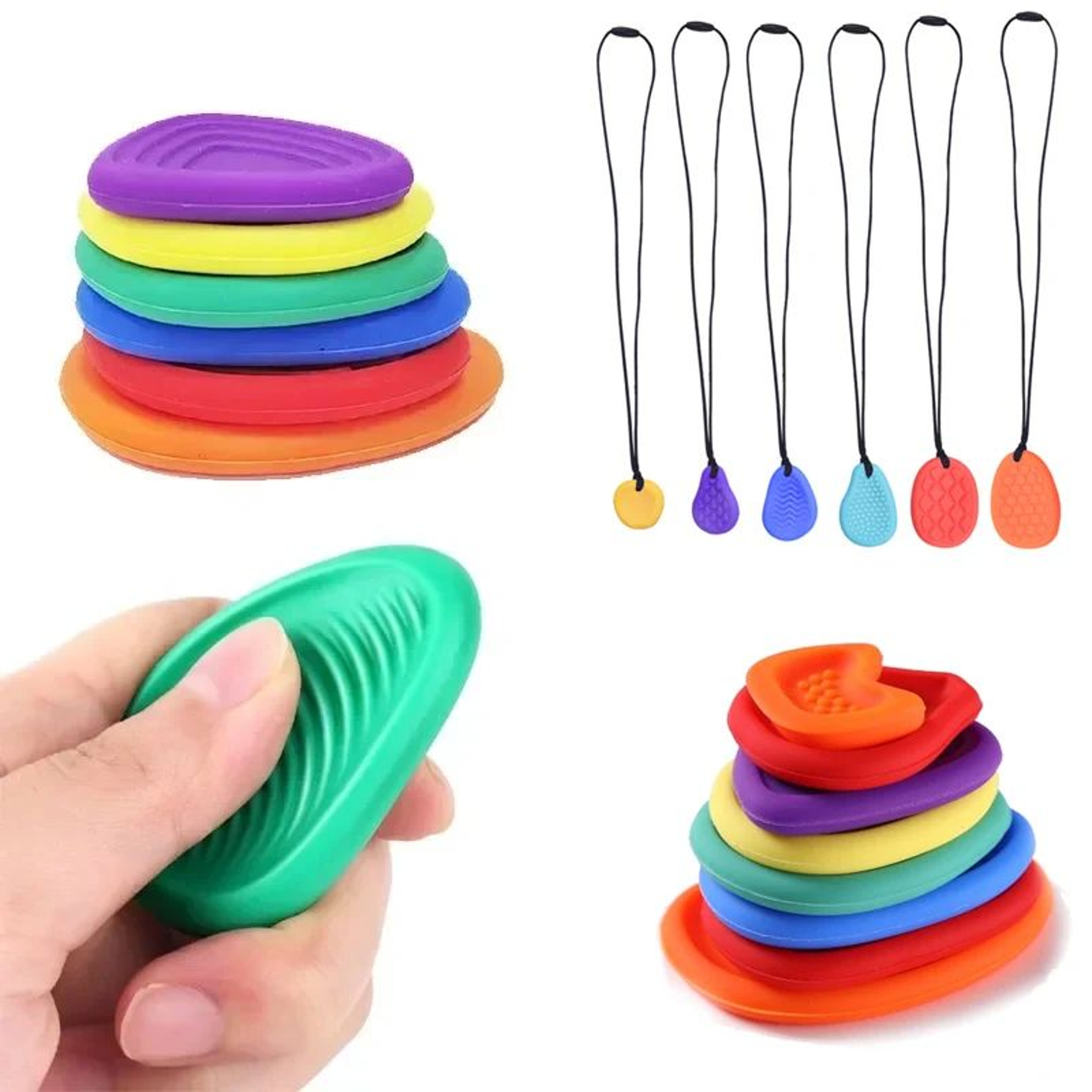 Baby Silicone Teether Chew Necklace  Sensory Chewy Pendant For Autism ADHD  Oral Motor Therapy 0
