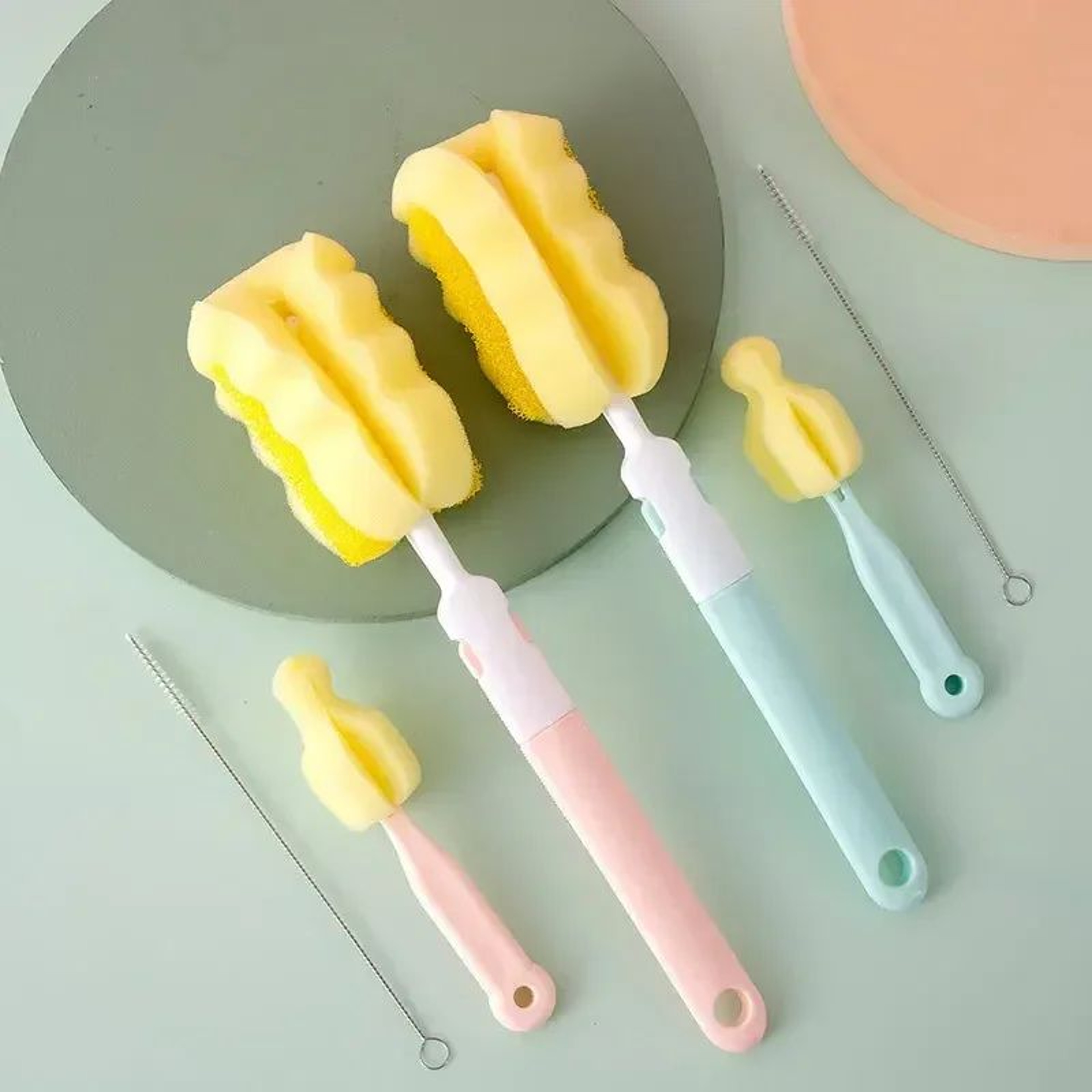 Baby Bottle Cleaning Brushes 3 Pcs  Set  Rotating Sponge Brush For Nipples Cups  Pacifiers 1