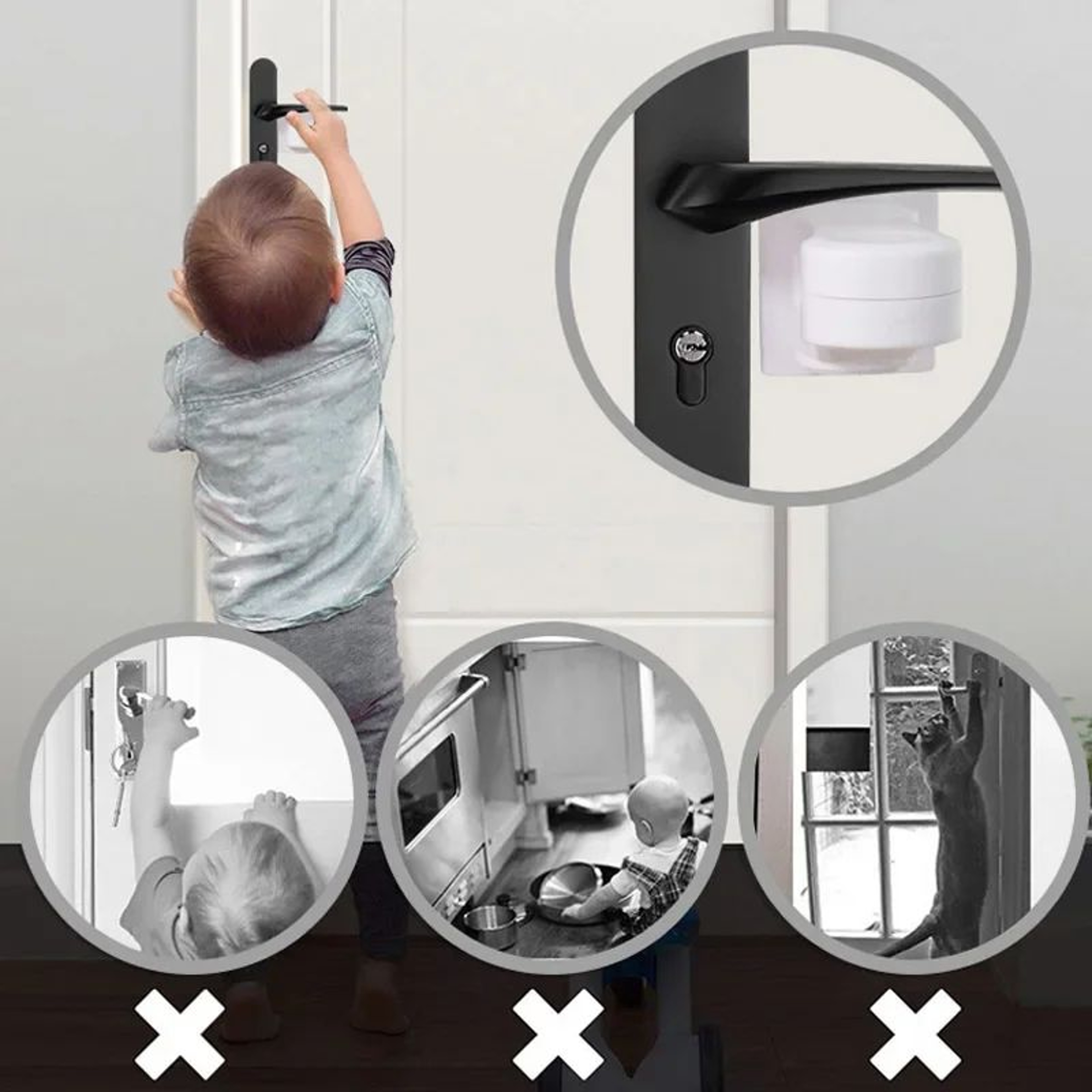 Universal Child Safety Door Lever Lock  ABS AntiOpen Handle Protection For Baby  Kids 1
