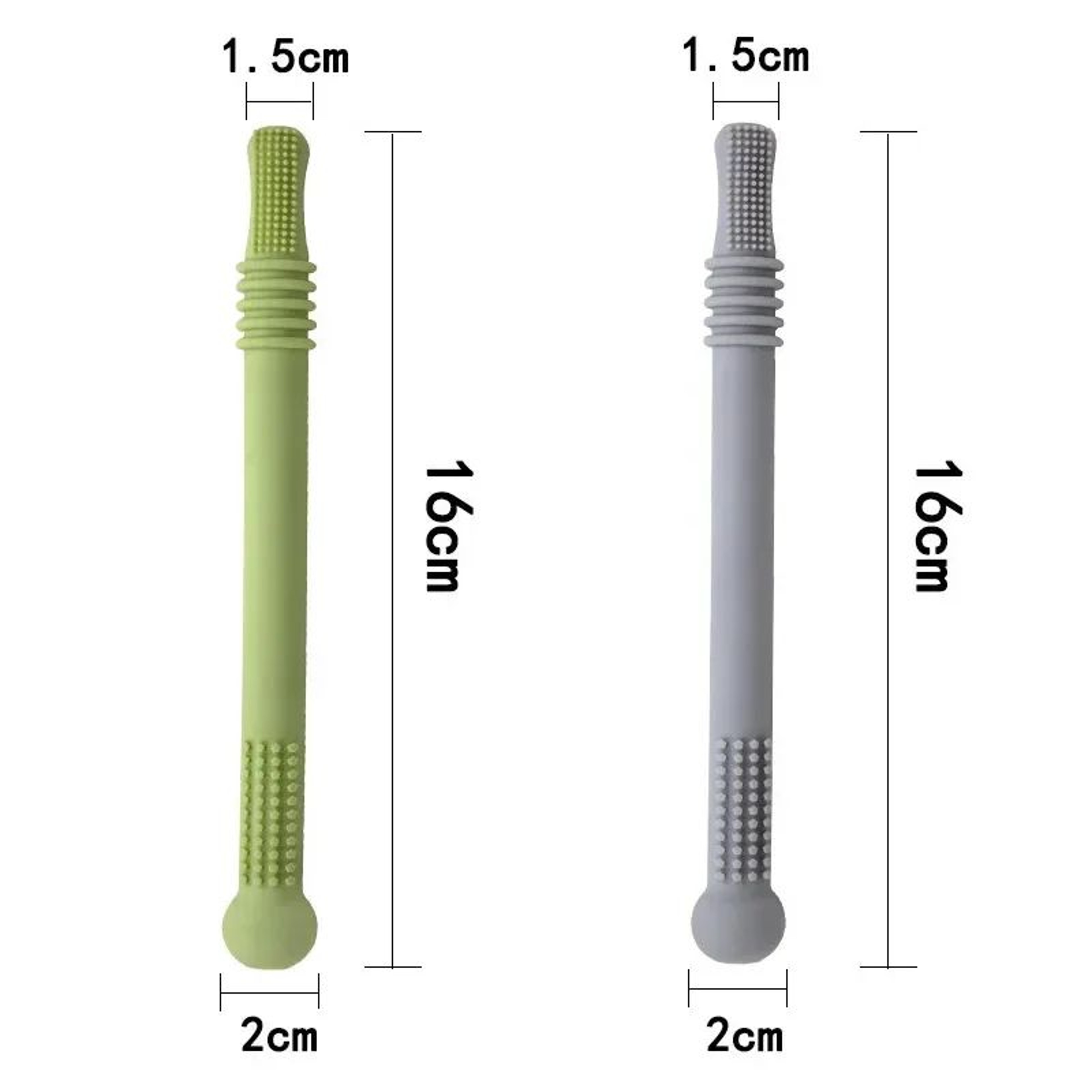 Silicone Baby Teether Straw Toy  Safe Chewable Molar Teething Toy With EasyGrip Handle 5