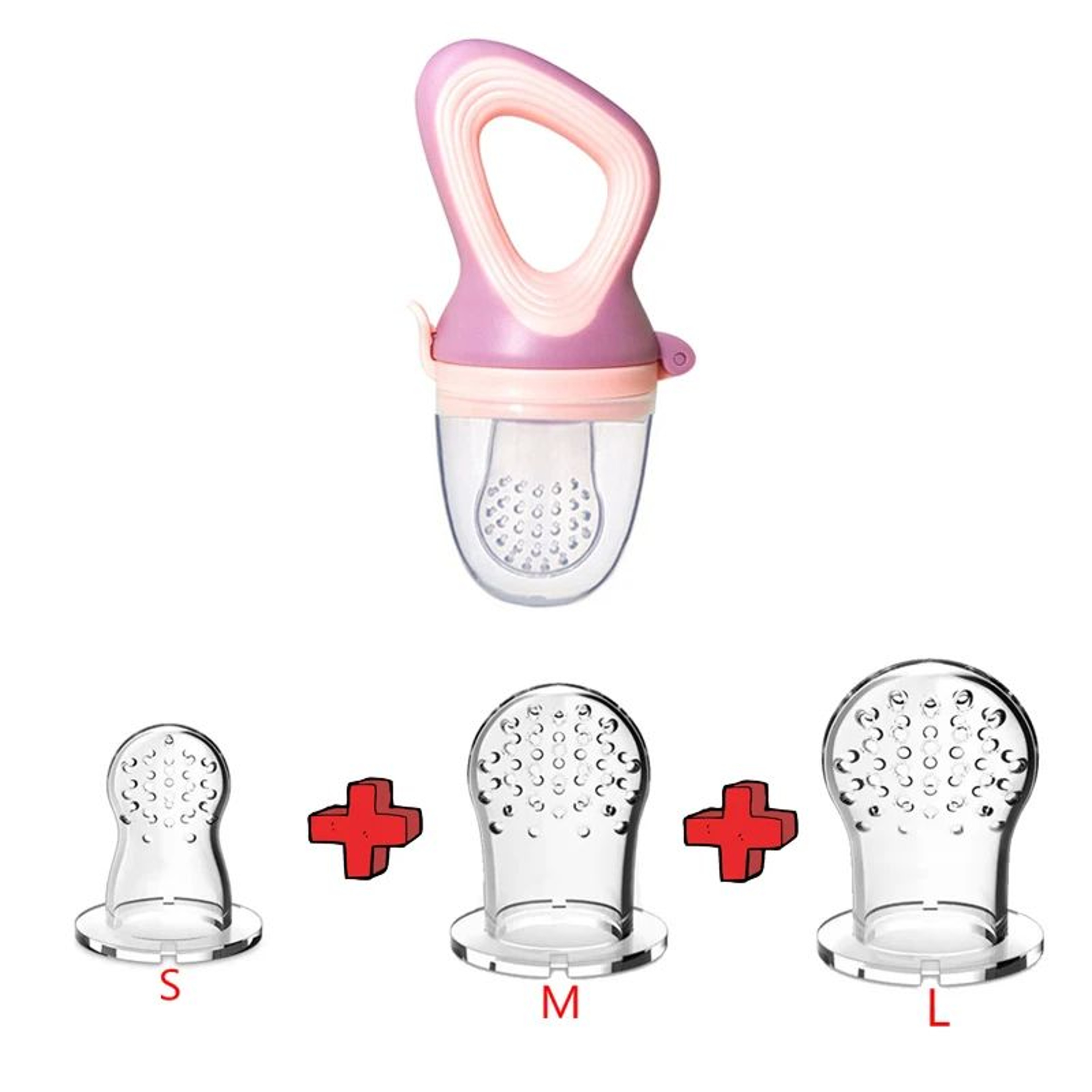 5in1 Baby Fruit Feeder  Teething Pacifier Set  Silicone Mesh Food Feeder With Interchangeable Nippl 10