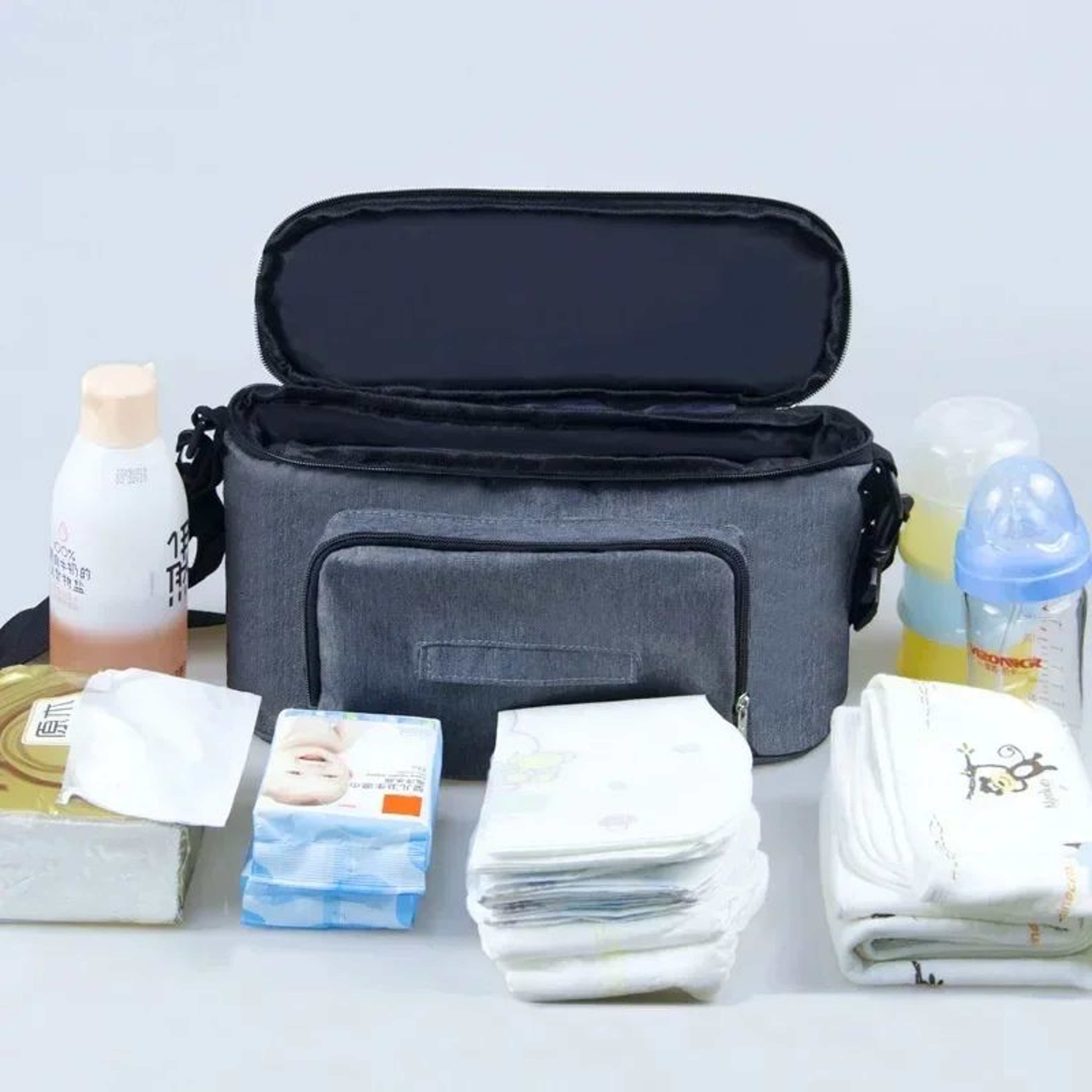 Large Capacity Stroller Organizer Bag  Travel Hanging Diaper Bag With Bottle Holders For Baby Prams 0