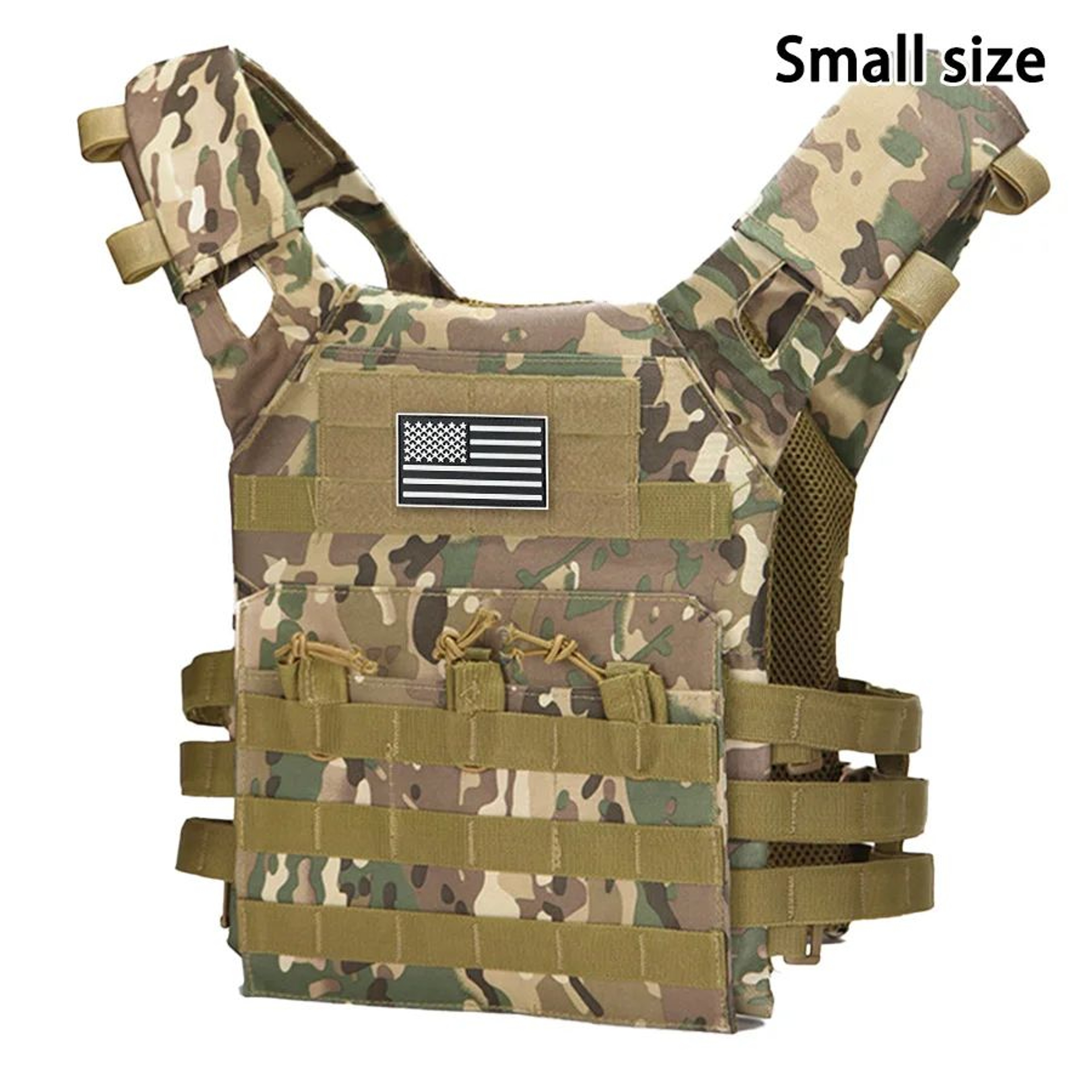 MOLLE Tactical Training JPC Vest  Lightweight Multifunctional Outdoor Vest With US Flag Patch 6