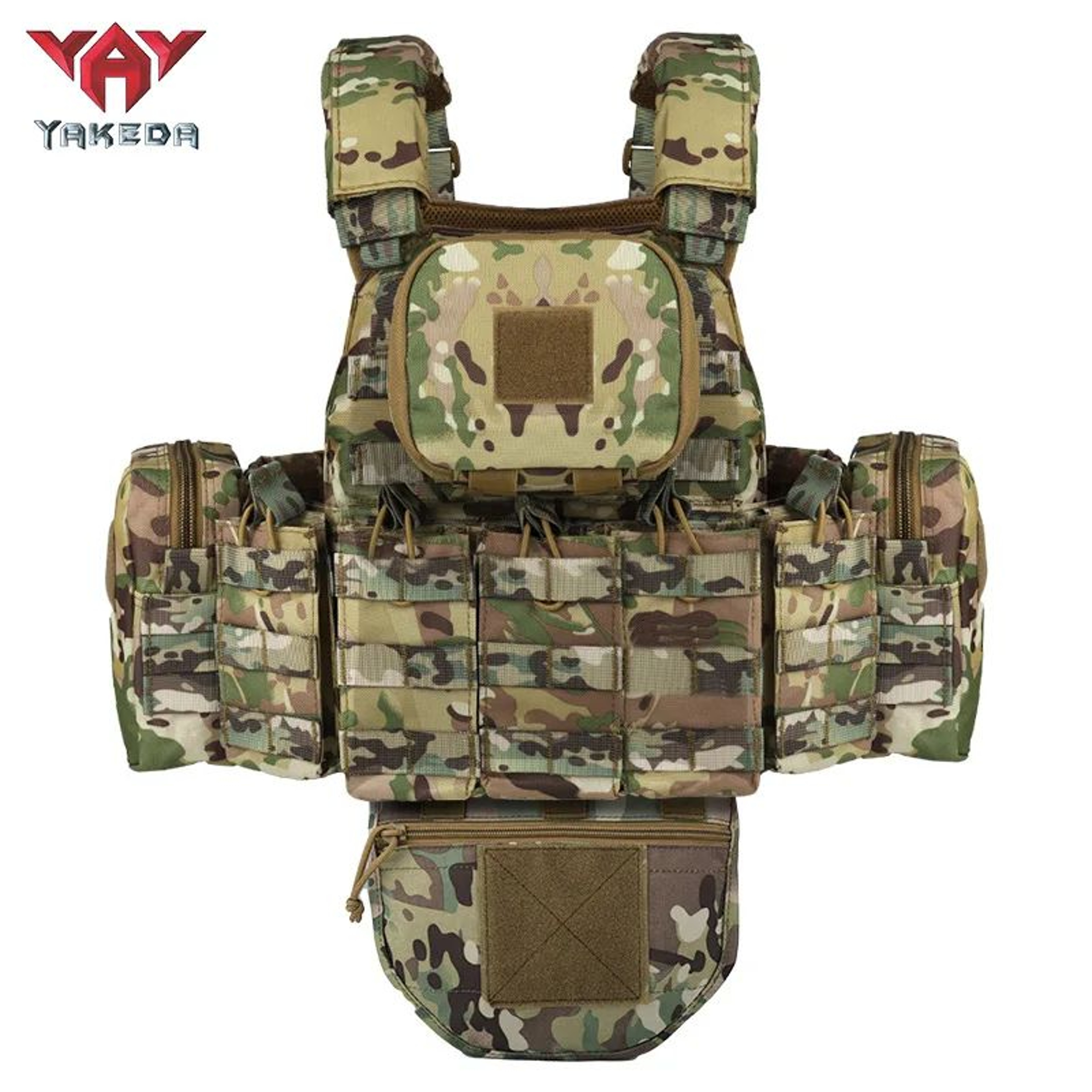 YAKEDA Tactical Training Vest With 5Pcs Equipment Bag Set  Detachable Expandable Waterproof  WearRe 0