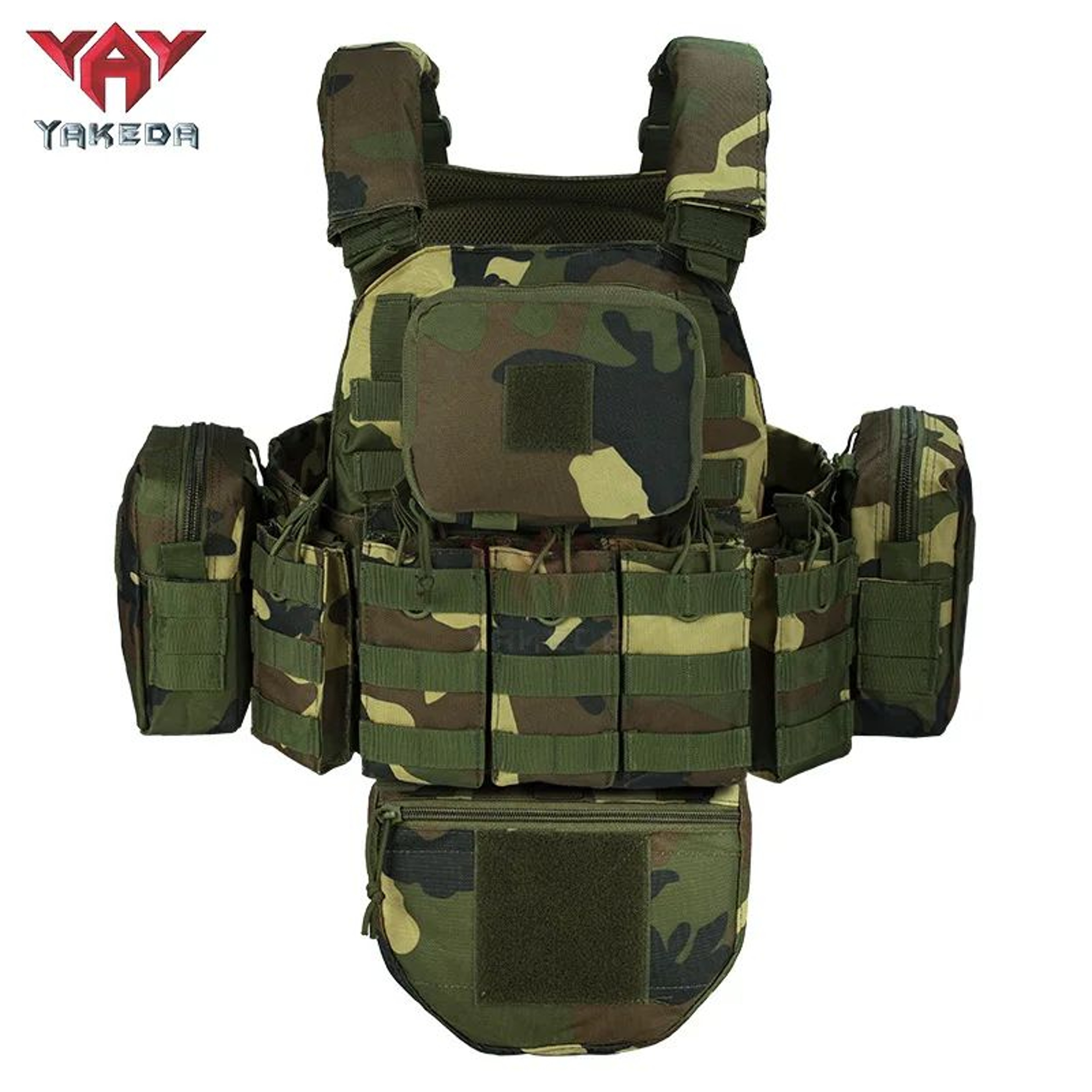 YAKEDA Tactical Training Vest With 5Pcs Equipment Bag Set  Detachable Expandable Waterproof  WearRe 5