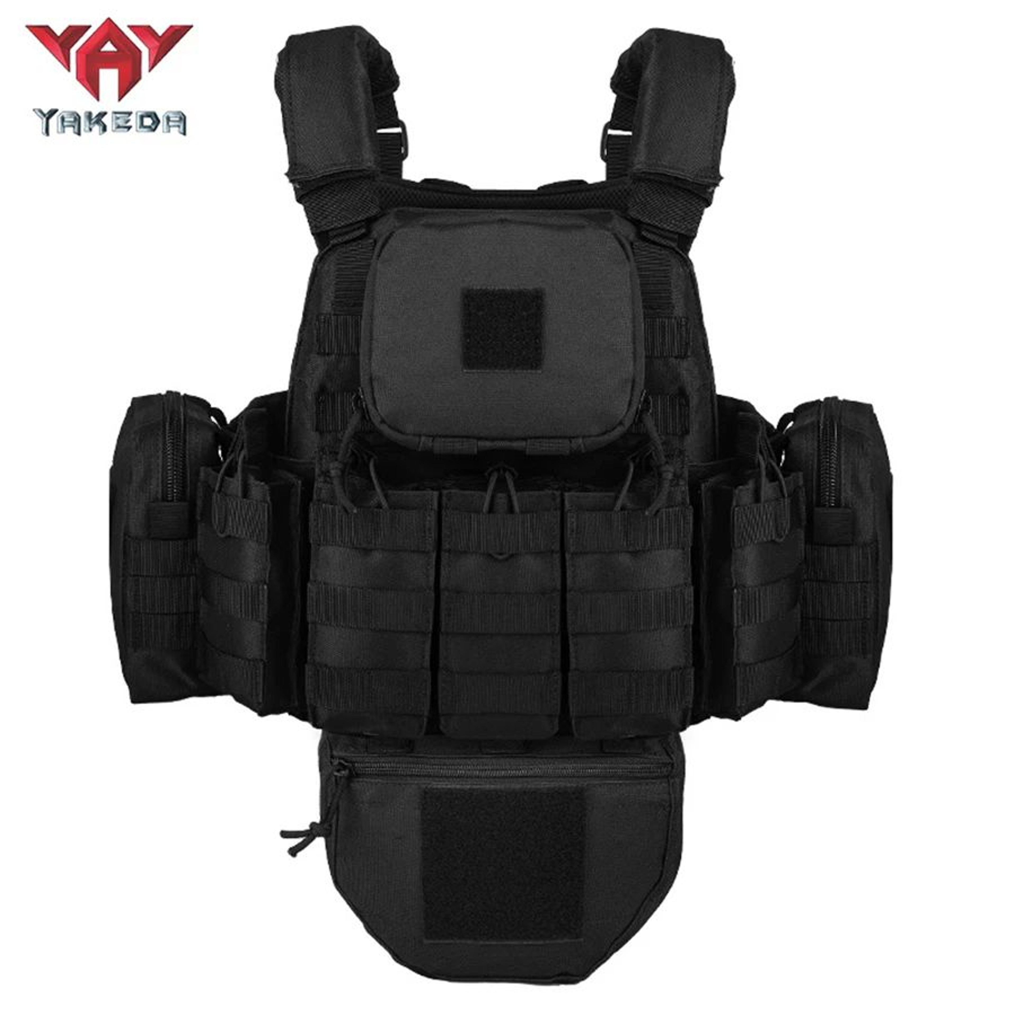 YAKEDA Tactical Training Vest With 5Pcs Equipment Bag Set  Detachable Expandable Waterproof  WearRe 6
