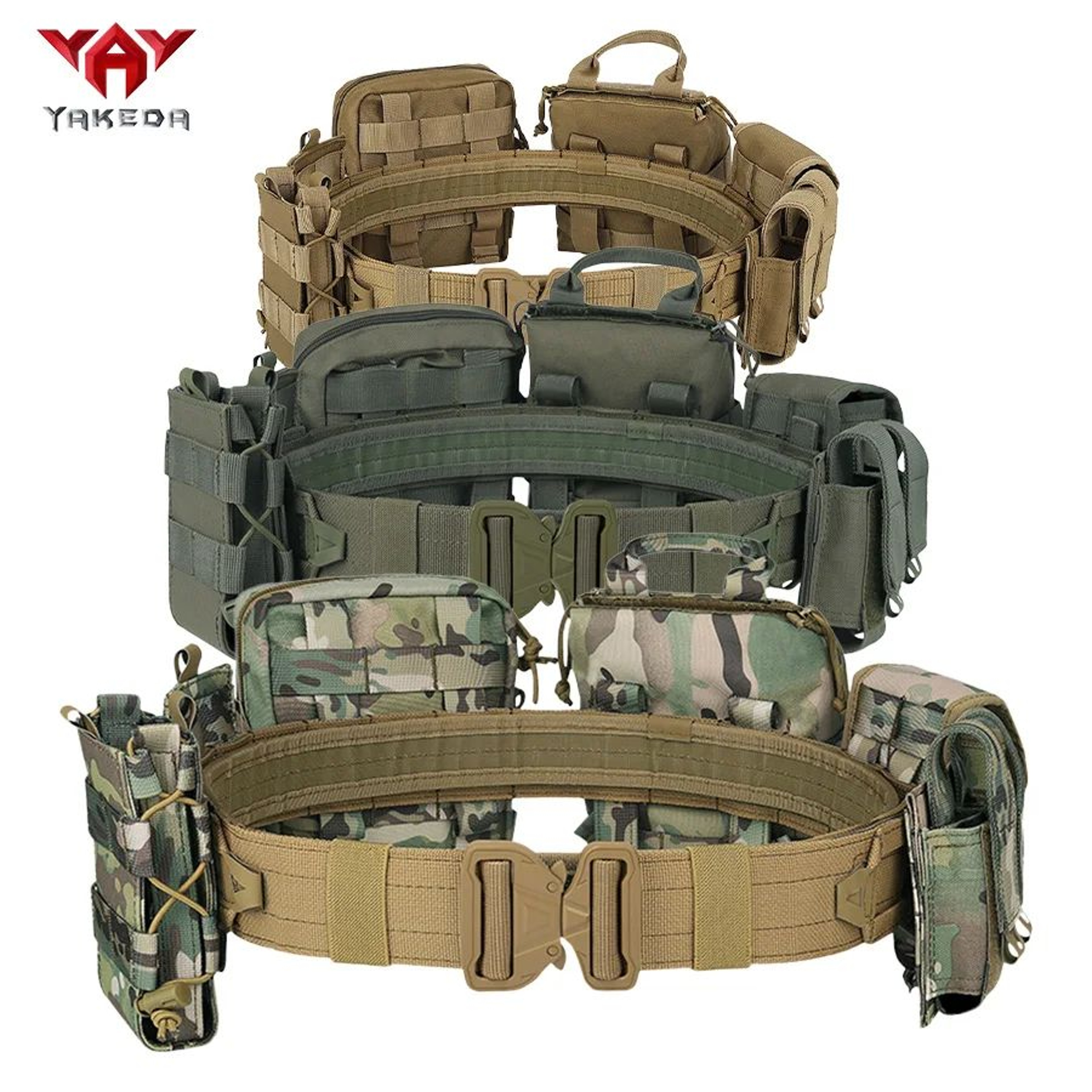 YAKEDA Tactical Training Belt Set  Adjustable Detachable 8Piece Outdoor Patrol Gear 5