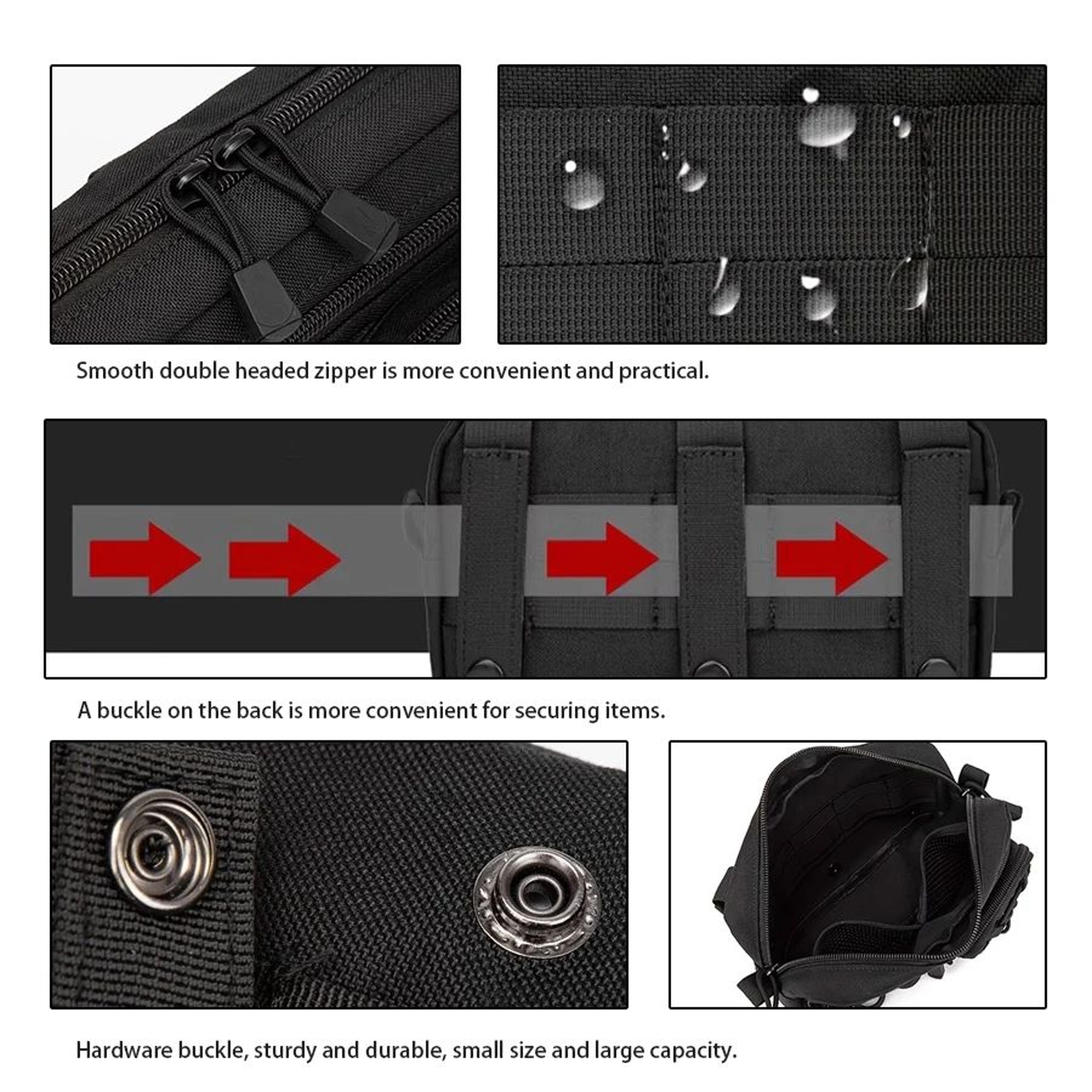 MOLLE EDC Waist Bag  Woven MultiLayer Utility Storage Pouch For Outdoor Sports 5