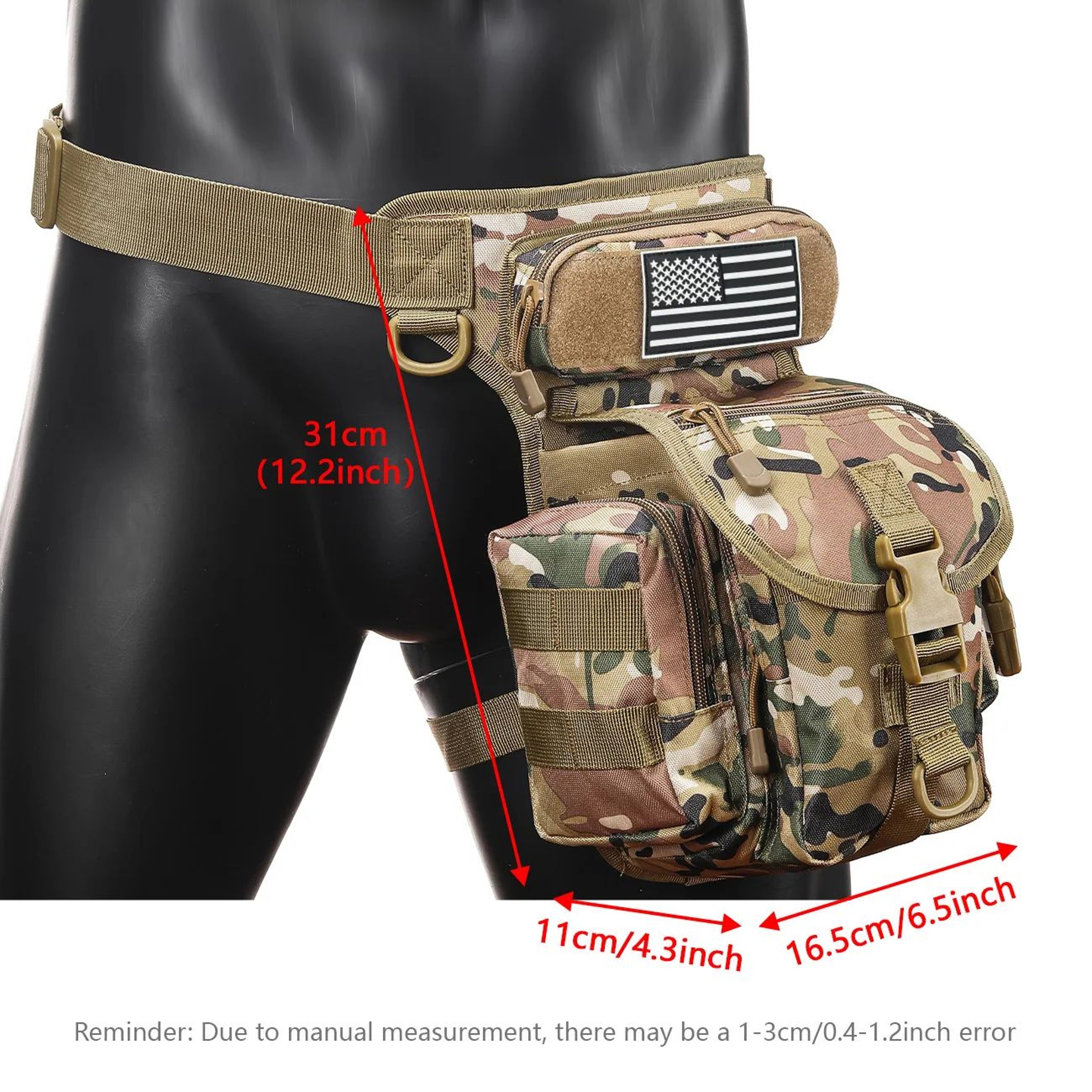 Oxford Cloth Camouflage Tactical Crossbody Leg Bag  Waterproof SingleShoulder Photography  Sports S 3