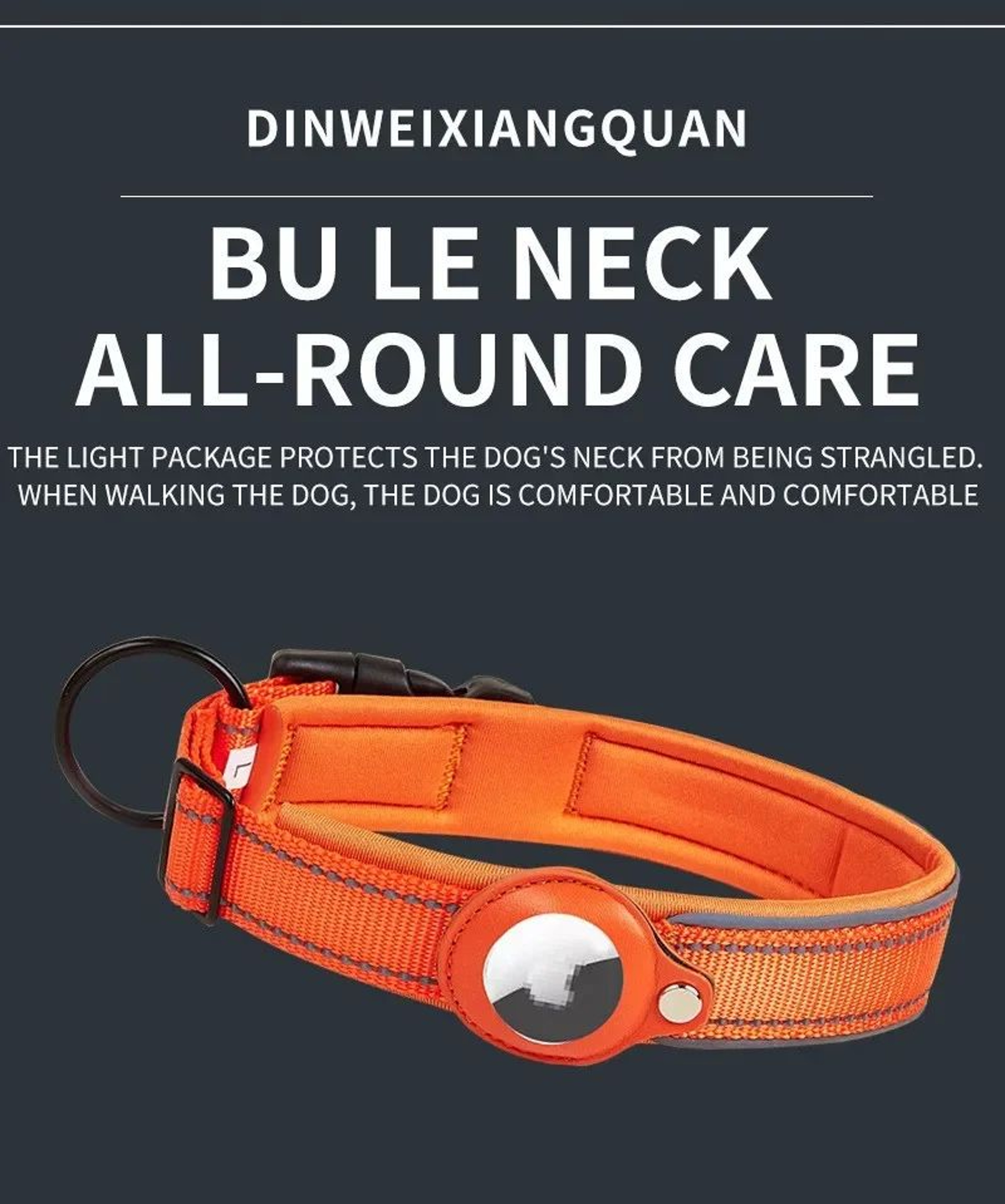 AirTag Dog Collar With Holder  Reflective Adjustable Padded Pet Collar For Small Medium  Large Dogs 7