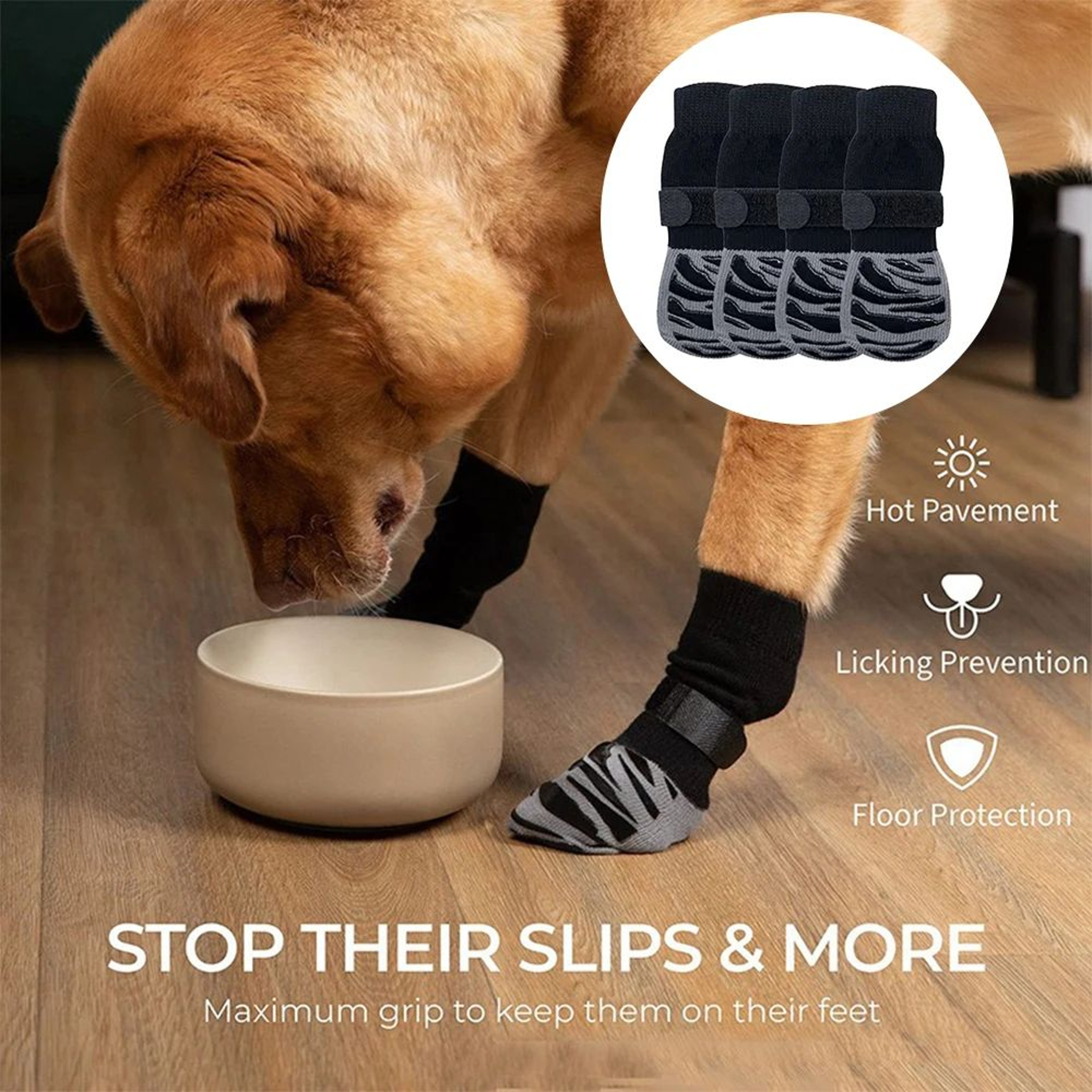 Breathable NonSlip Dog Socks  Waterproof AntiShedding Paw Shoes For Medium  Large Dogs 0