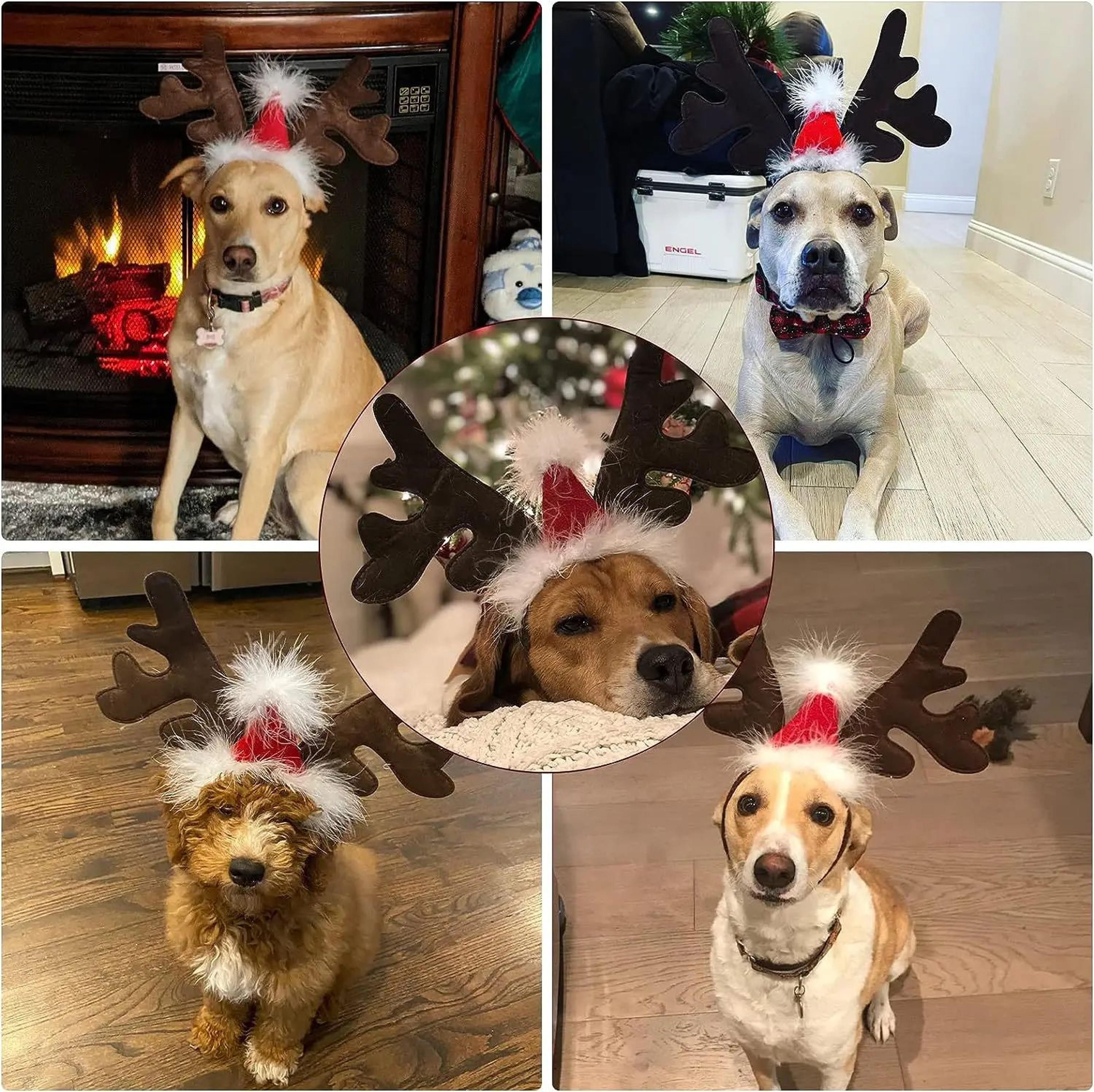 Christmas Reindeer Antlers Pet Headband  Festive Dog  Cat DressUp Hair Hoop Costume 5