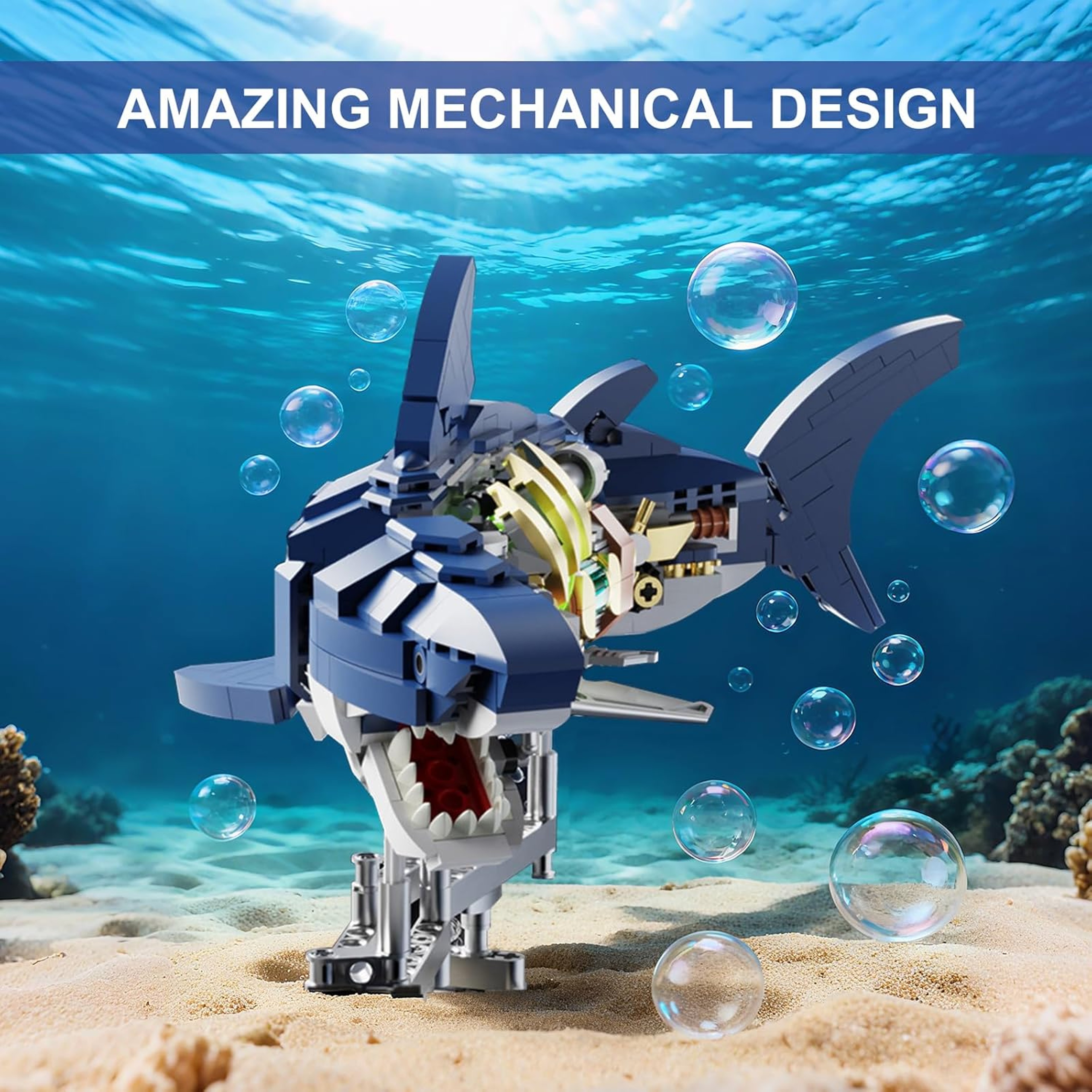 Mechanical Shark Building Set, STEM Fun for All Ages – view 3
