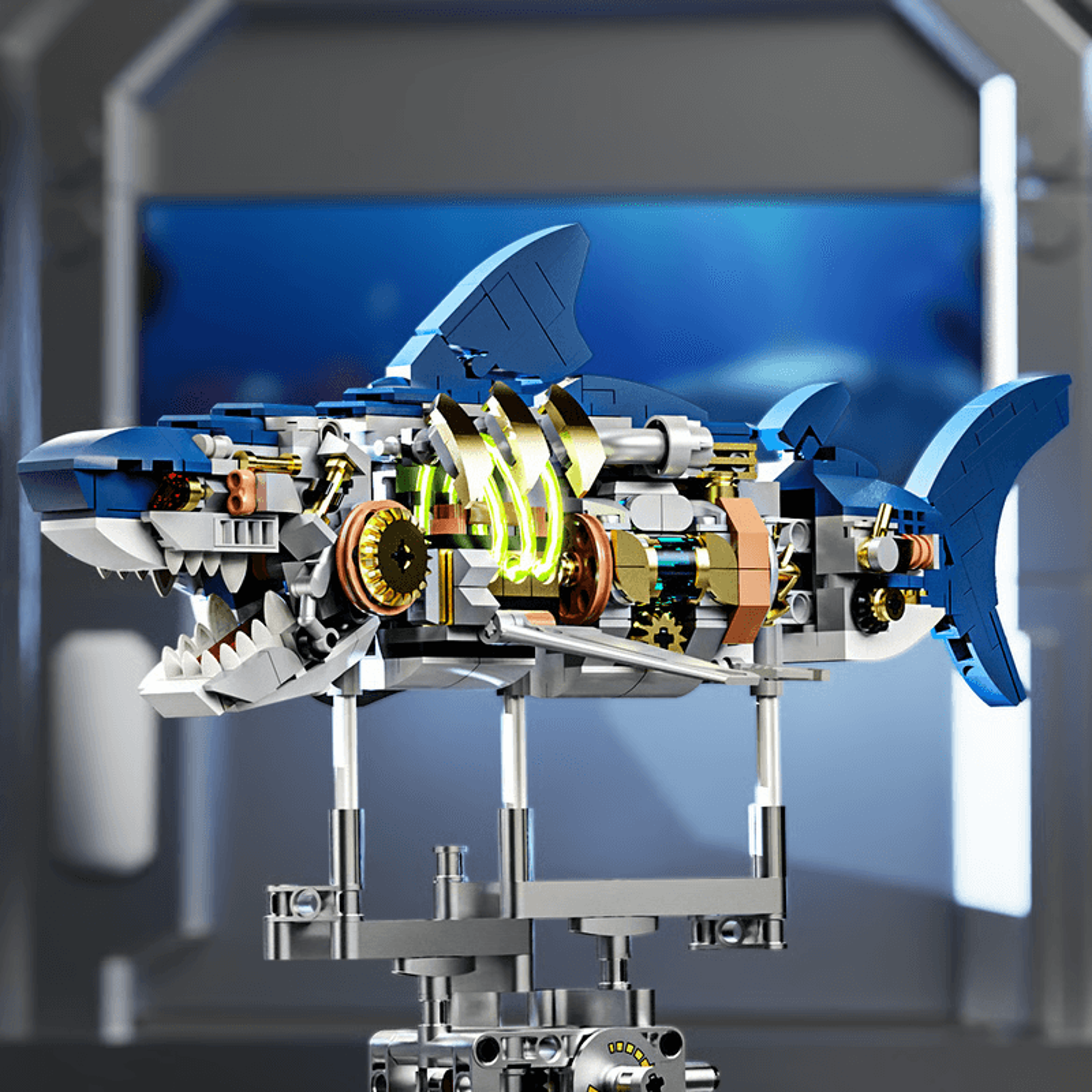 Shark puzzle construction set with lights