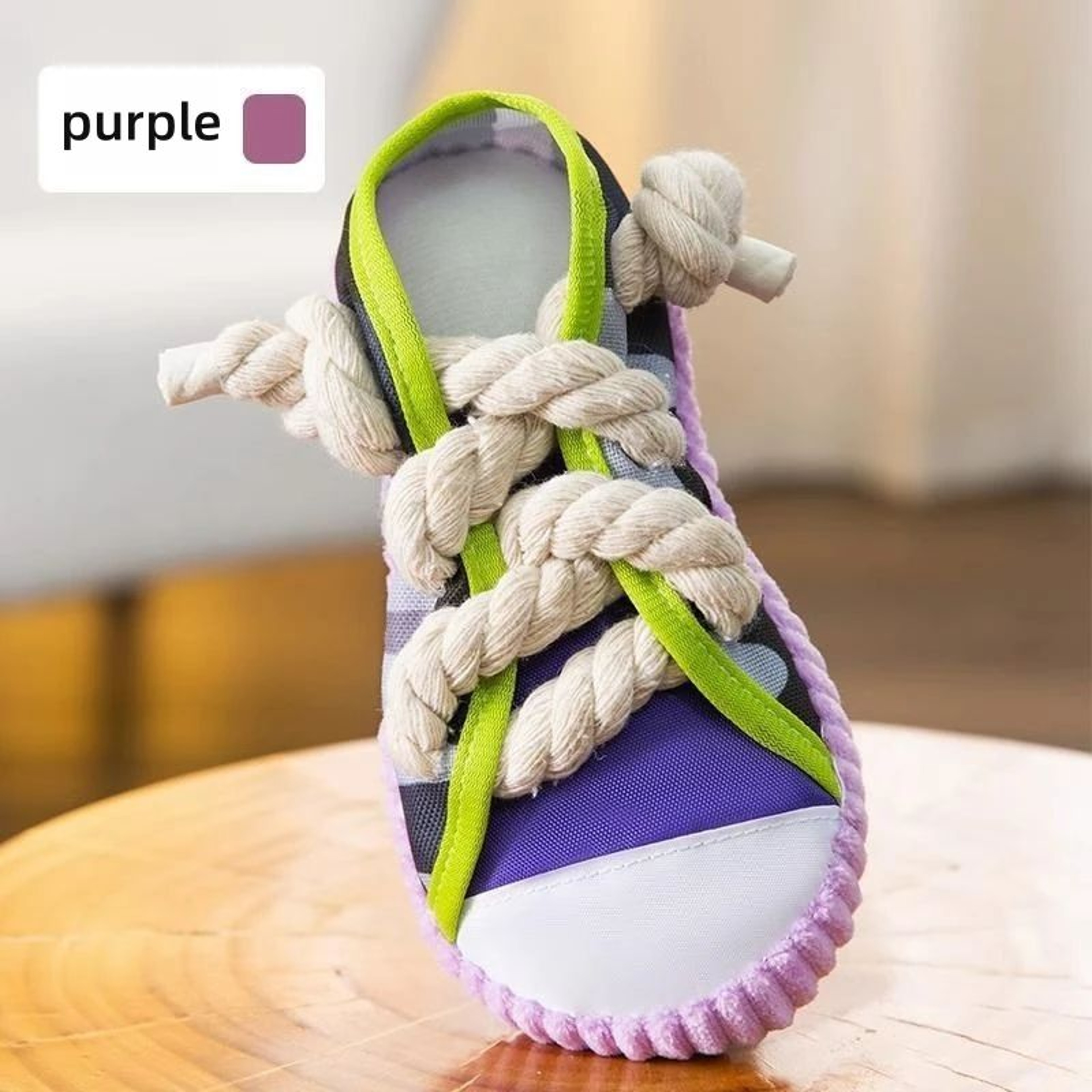 Interactive Dog Chew Slipper Toy  Cotton Rope Teeth Cleaning Squeaky Shoe With Bell  BB Airbag 8