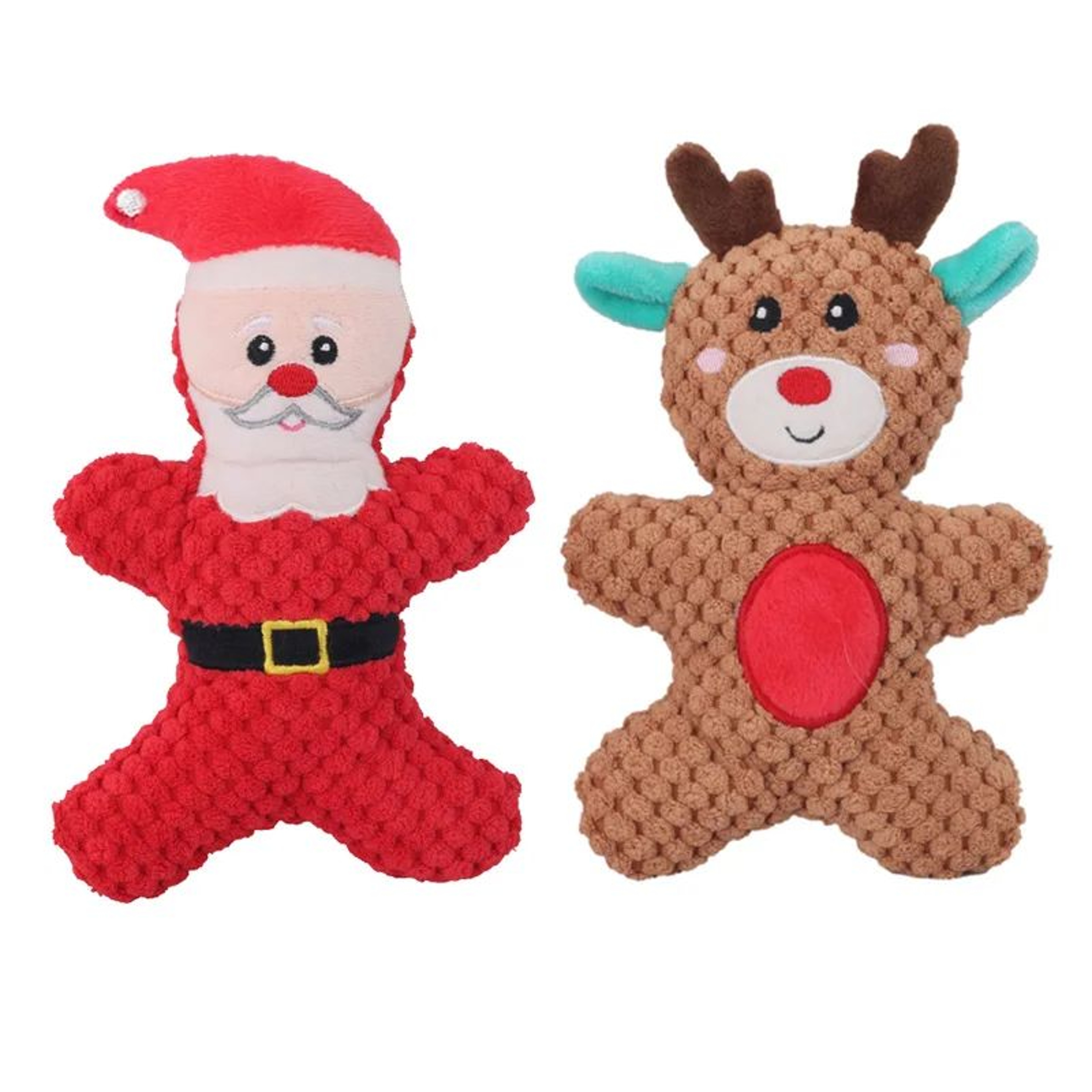 Christmas Plush Squeaky Dog Toy  Santa Elk  Gingerbread Chew Toy For Dogs  Cats 1