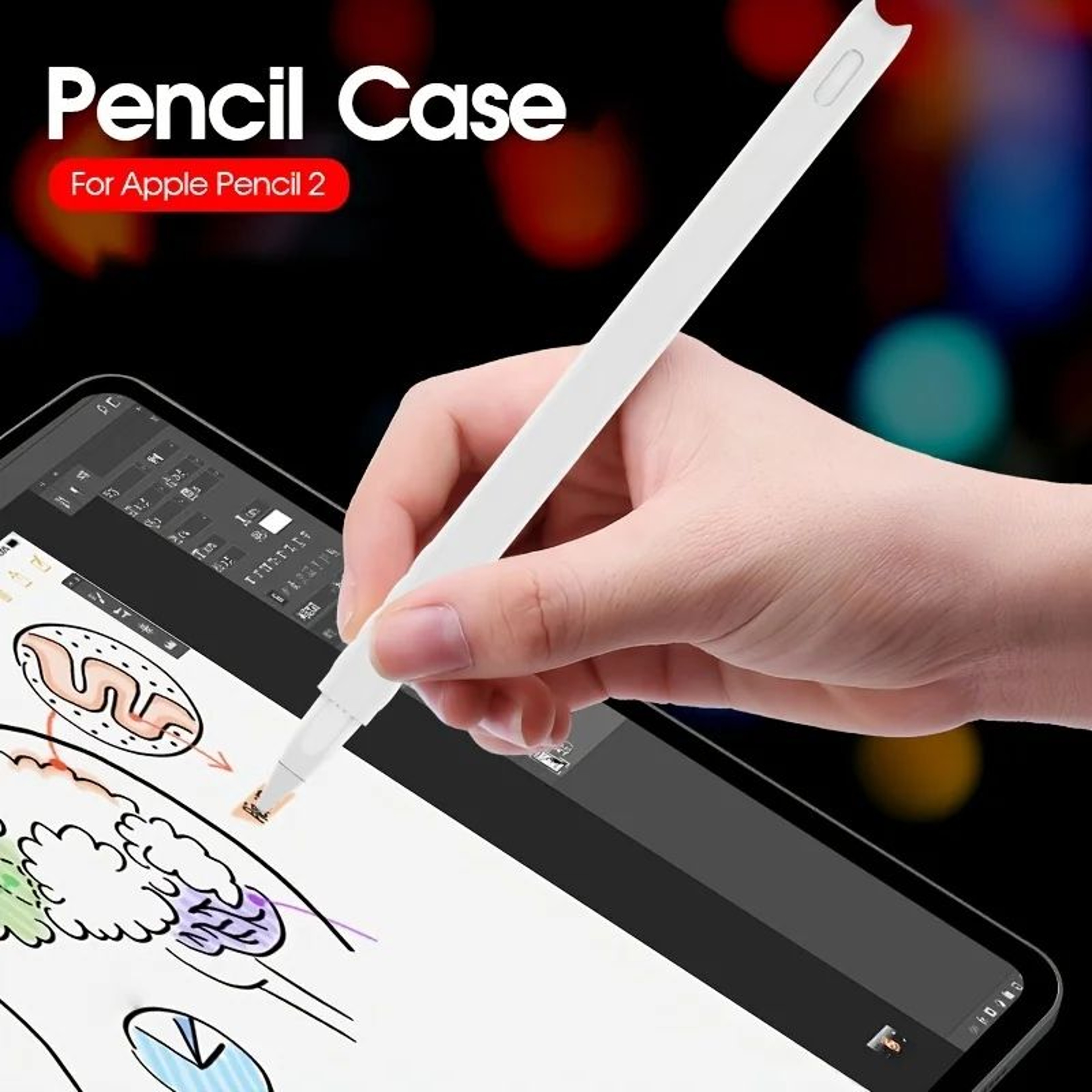 Silicone Apple Pencil 2 Case  AntiSlip  AntiDrop Cartoon Stylus Cover Soft Protective Sleeve 5