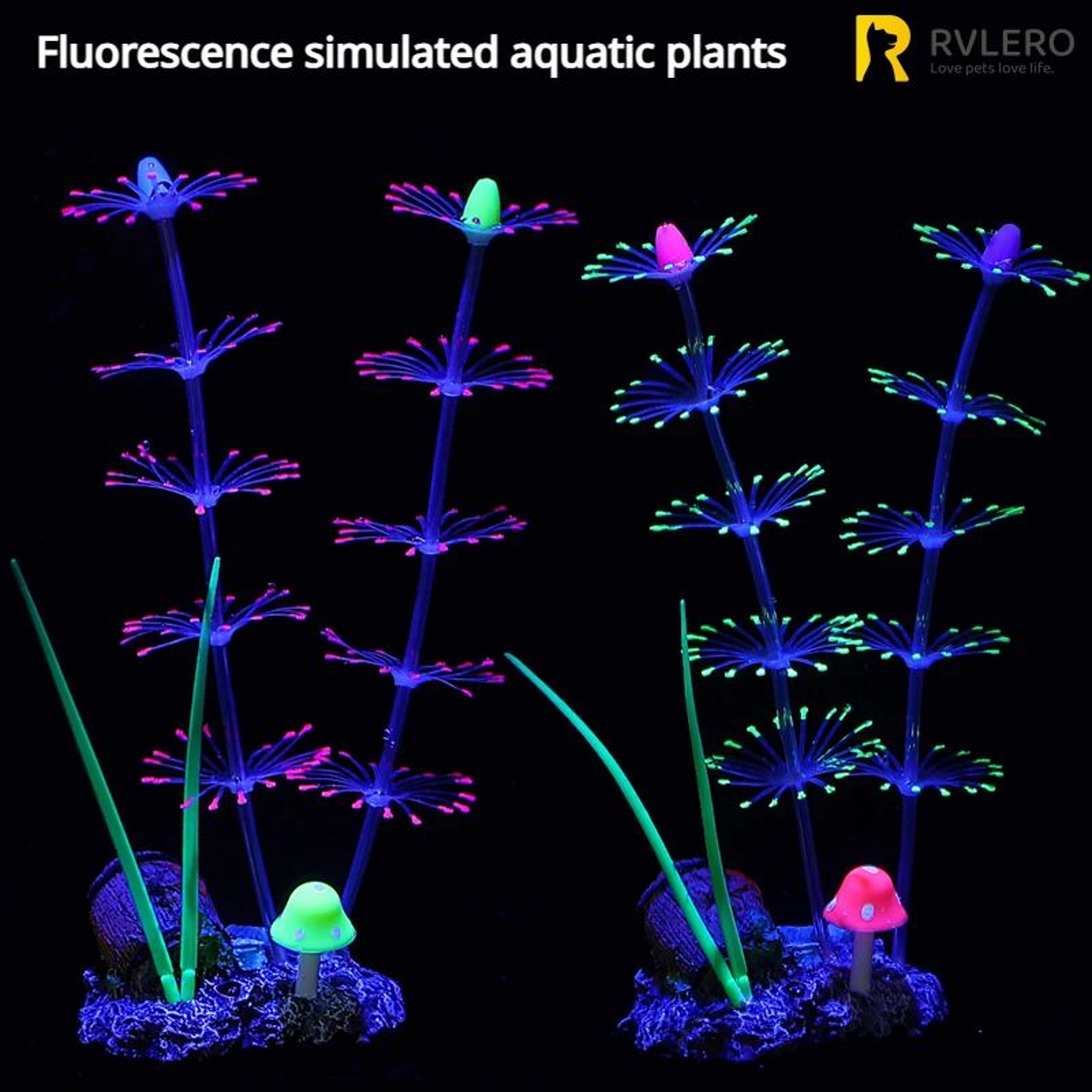 Glow Silicone Aquarium Plants  Fluorescent Aquatic Grass  Coral Decor For Fish Tank Landscaping 0