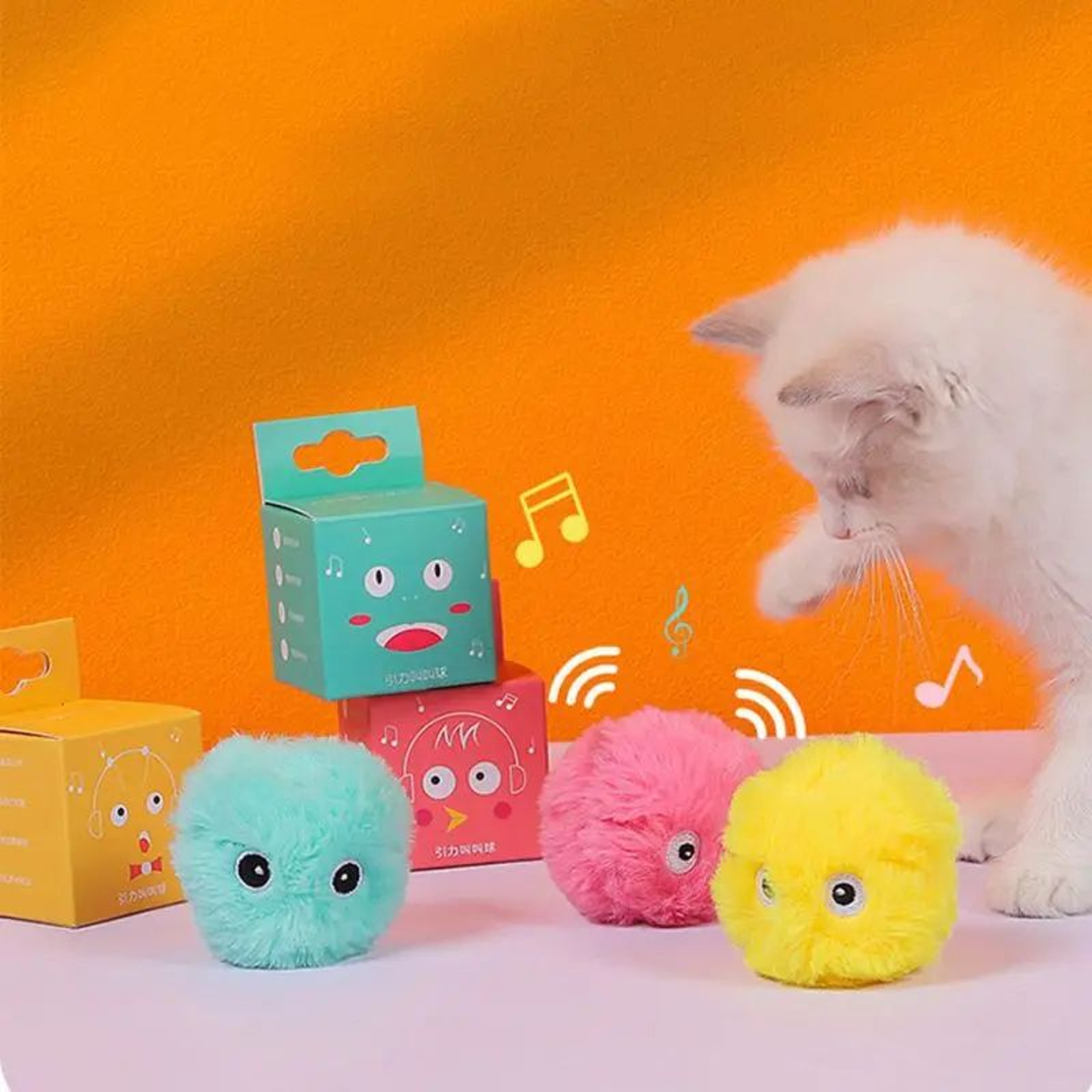 Interactive Cat Ball Toy With Catnip  Smart Squeaky Training Ball For Kittens  Indoor Cats 4