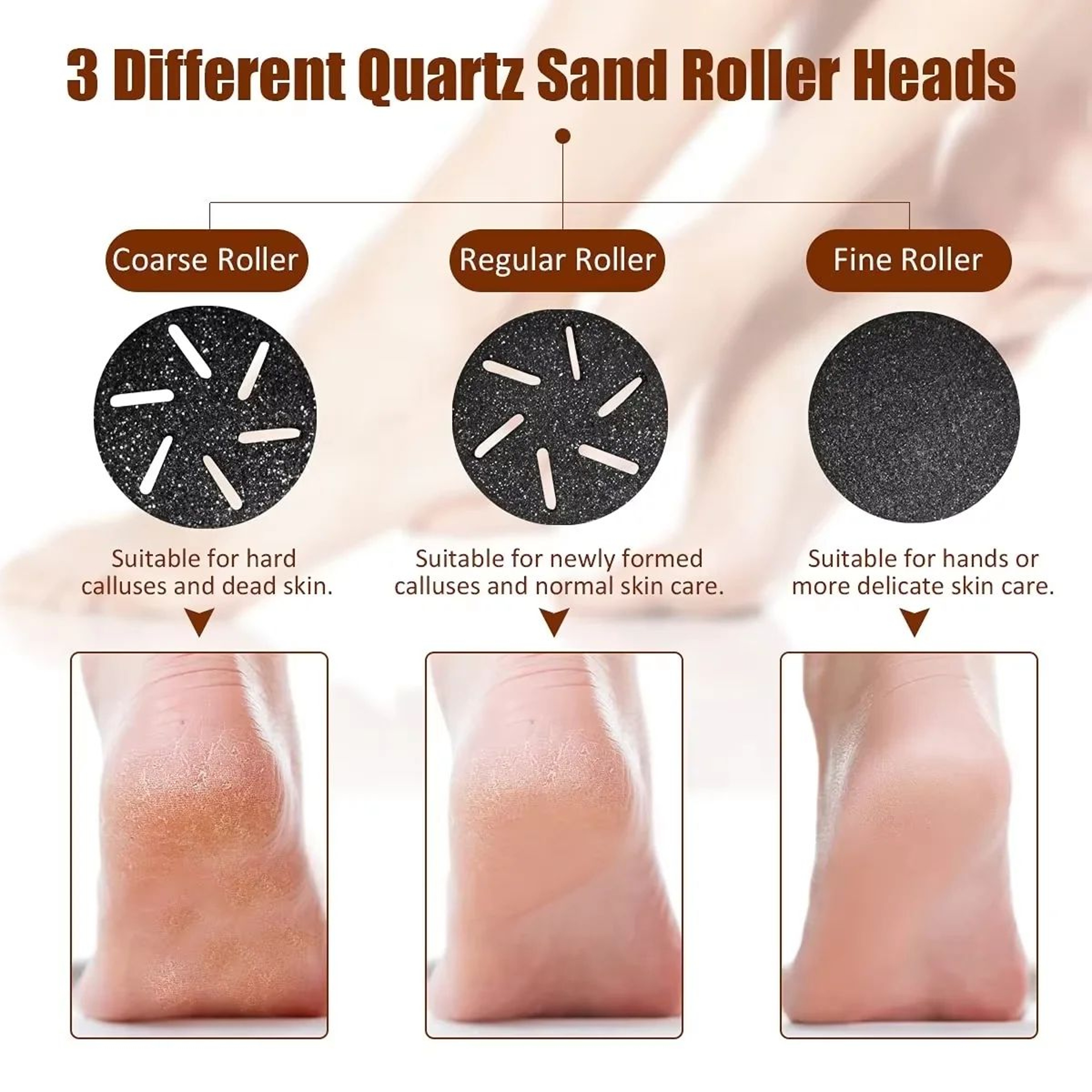 12 Pcs Replacement Roller Heads For Electric Foot File  Pedicure Foot File Refills For Hard Dead Sk 2