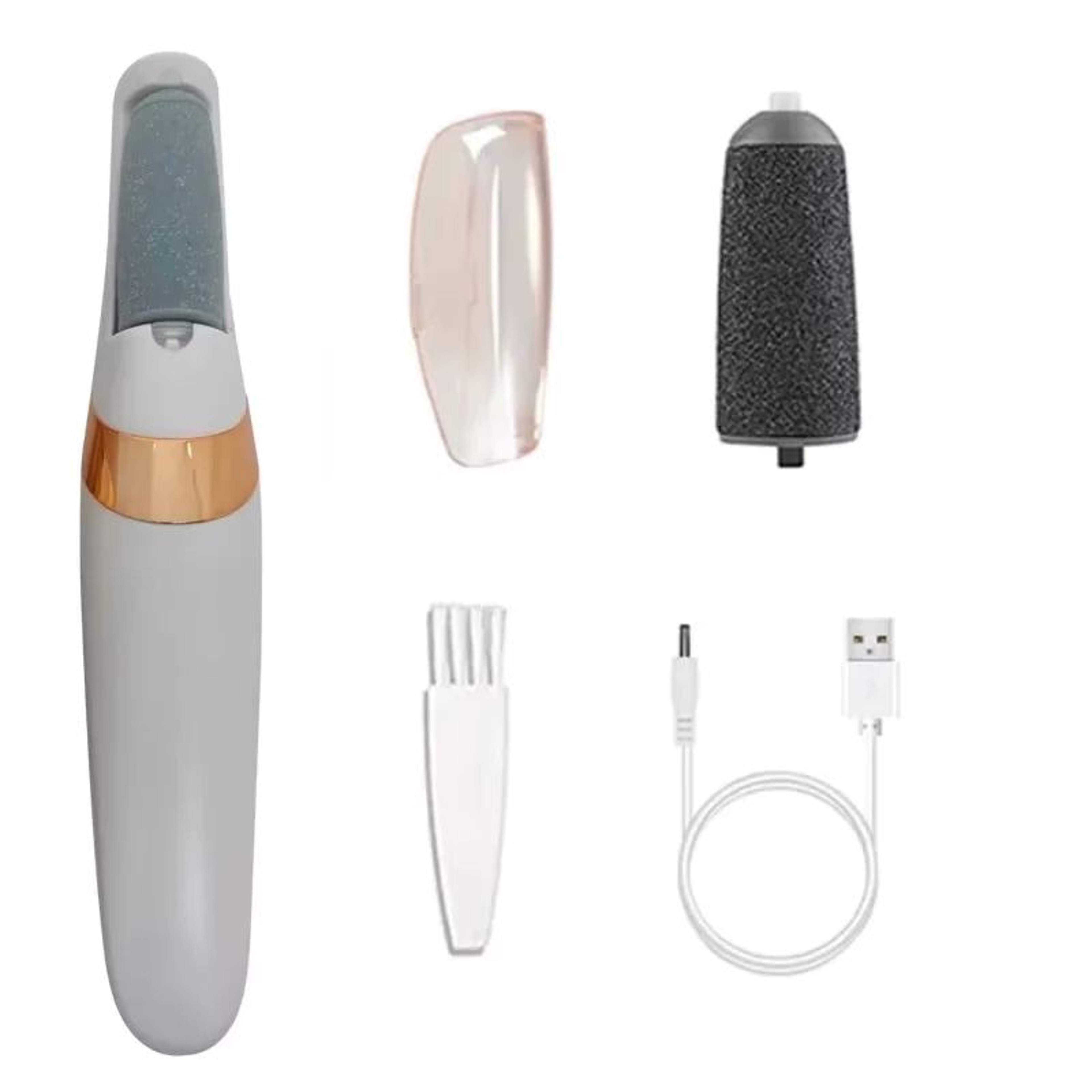 Electric Callus Remover For Feet  Rechargeable Foot File Kit W 10 Replacement Roller Heads 8