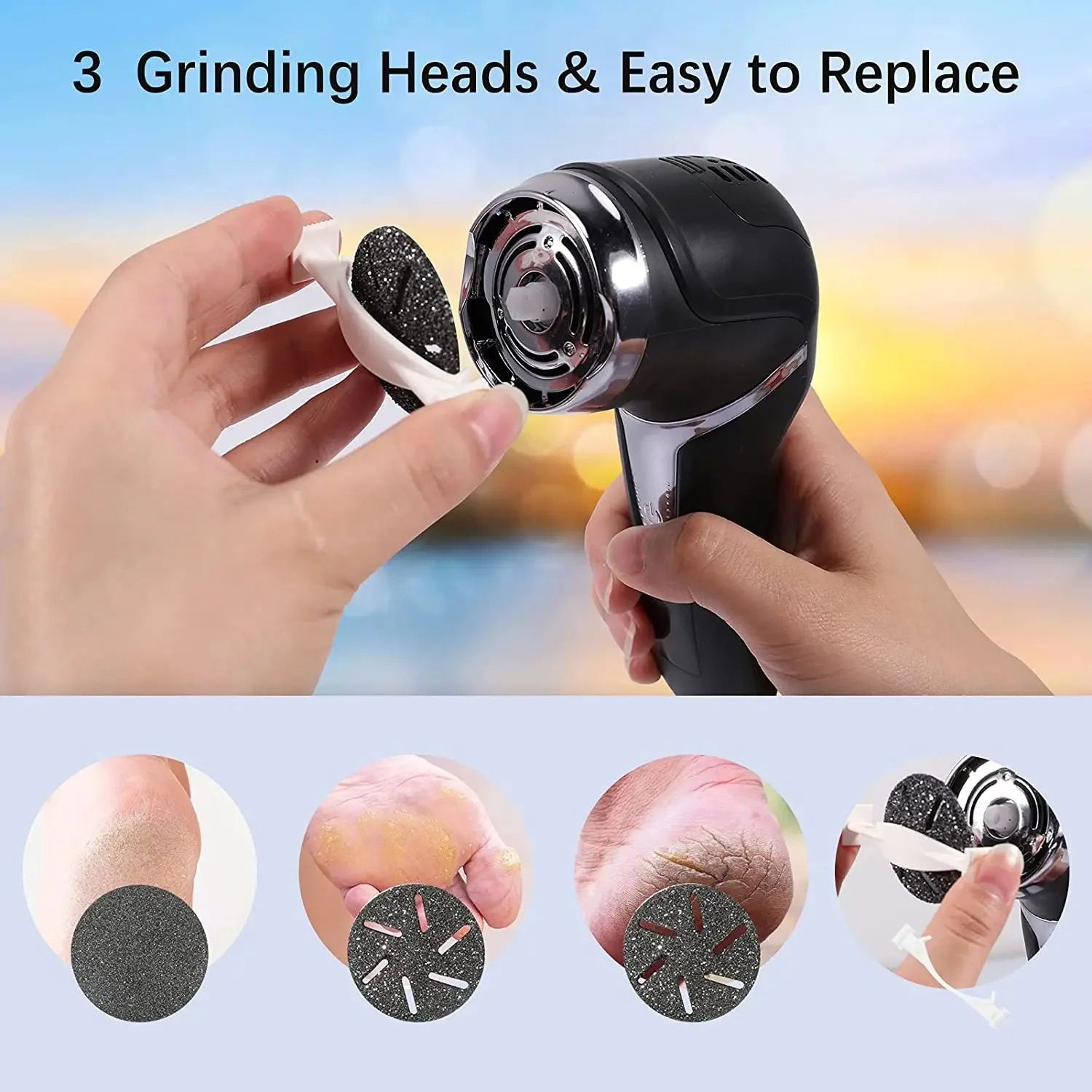 8 Pcs Callus Remover Roller Refills  Replacement Foot File Heads For Hard Dead Skin Pedicure Foot C 1