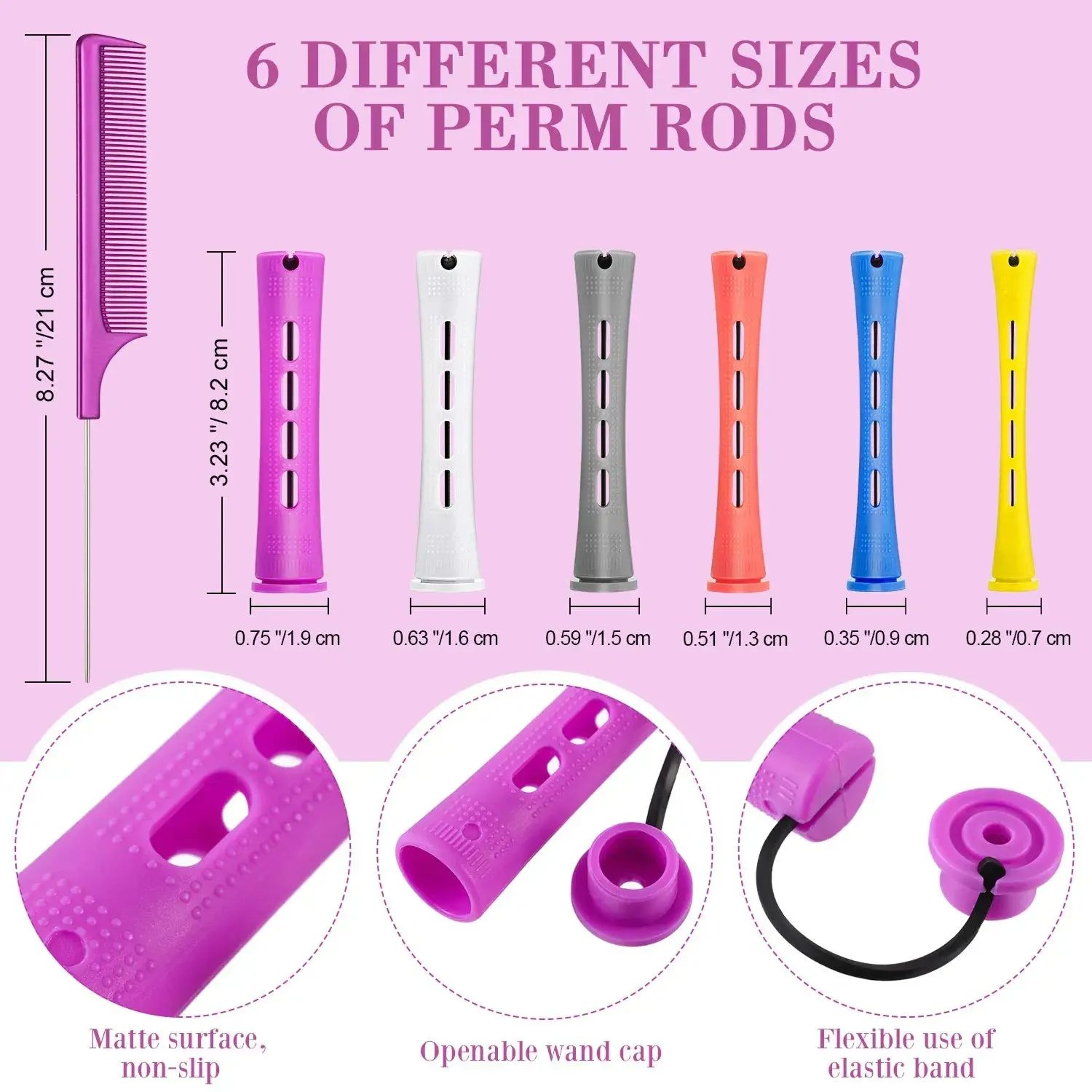 60 Pcs Cold Wave Perm Rods Set  SalonGrade Hair Perm Rollers For LongLasting Curls  Professional Cu 1