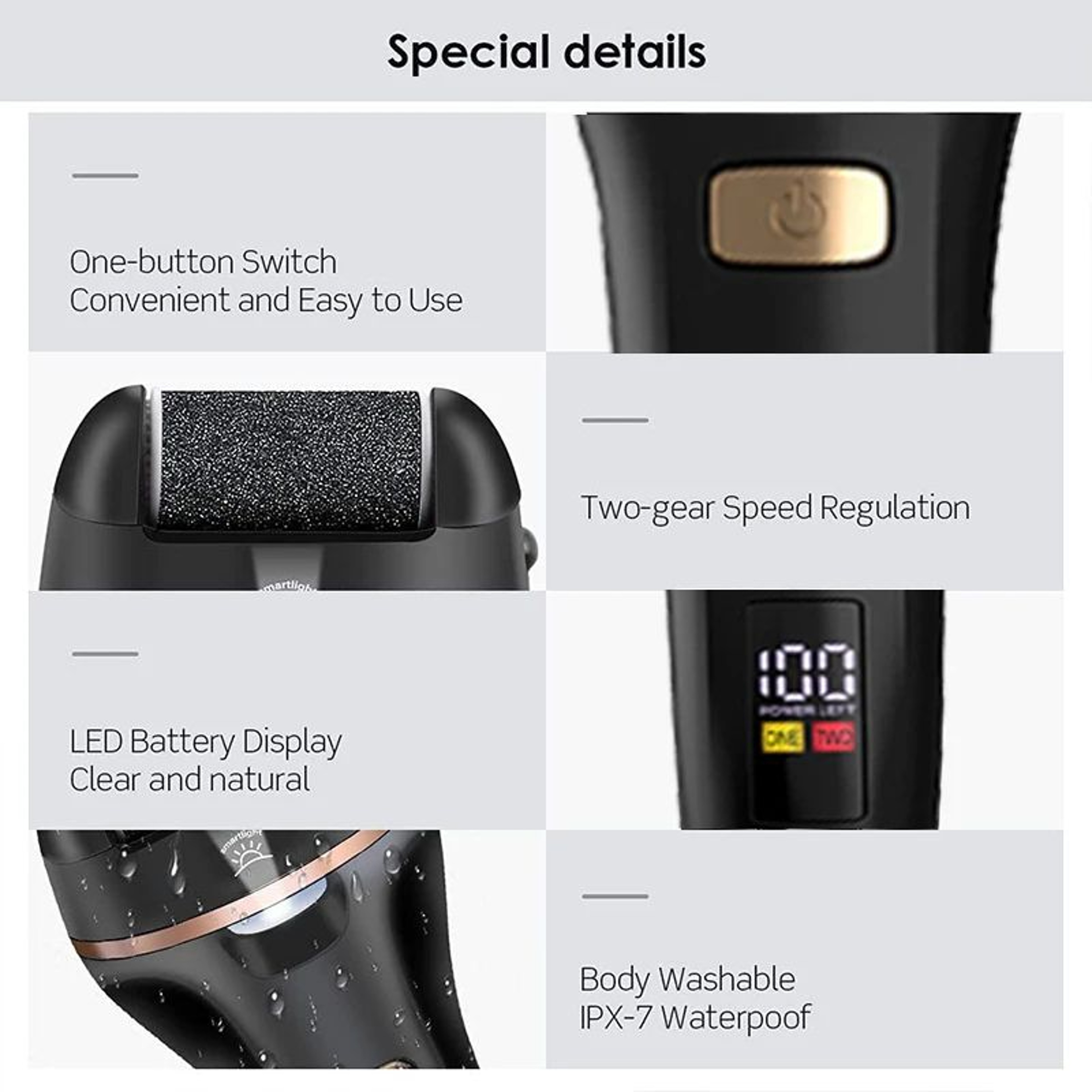 Waterproof Electric Foot Callus Remover  USB Rechargeable Heel Grinder For Dead Skin  Professional  2