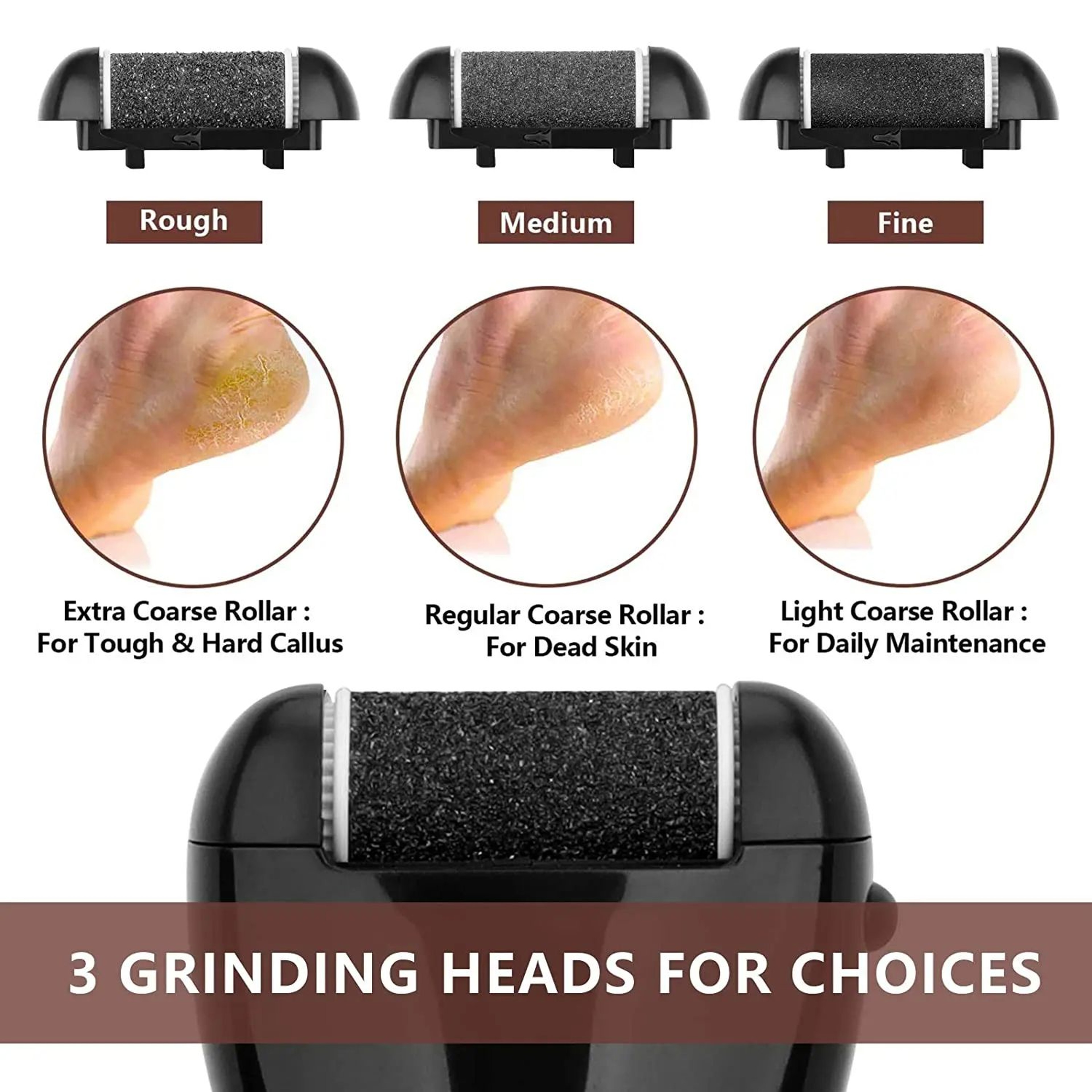 6 Pcs Foot Callus Remover Roller Refills  Hard Skin Remover Replacement Heads For Cracked Heels Cal 1