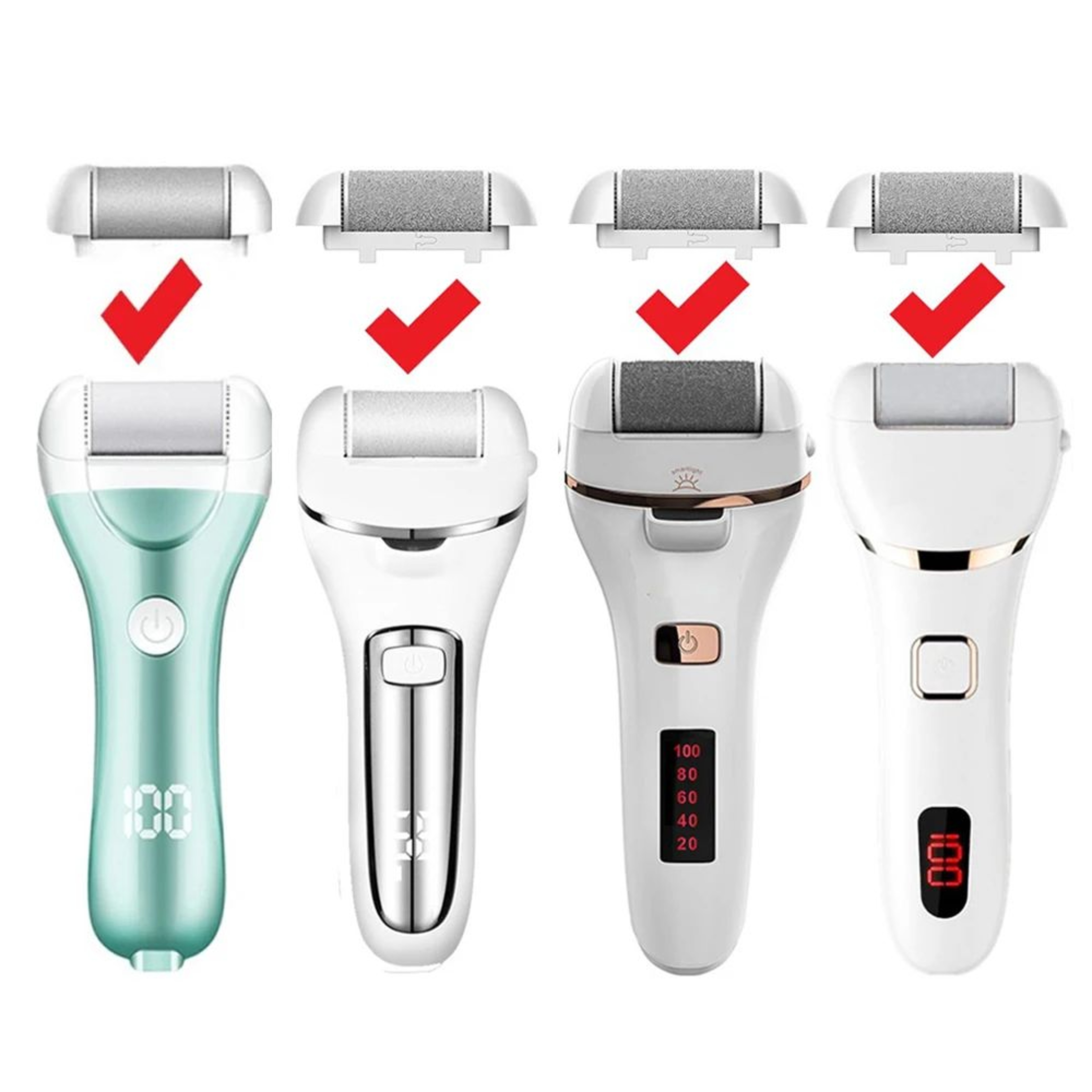 6 Pcs Foot Callus Remover Roller Refills  Hard Skin Remover Replacement Heads For Cracked Heels Cal 4