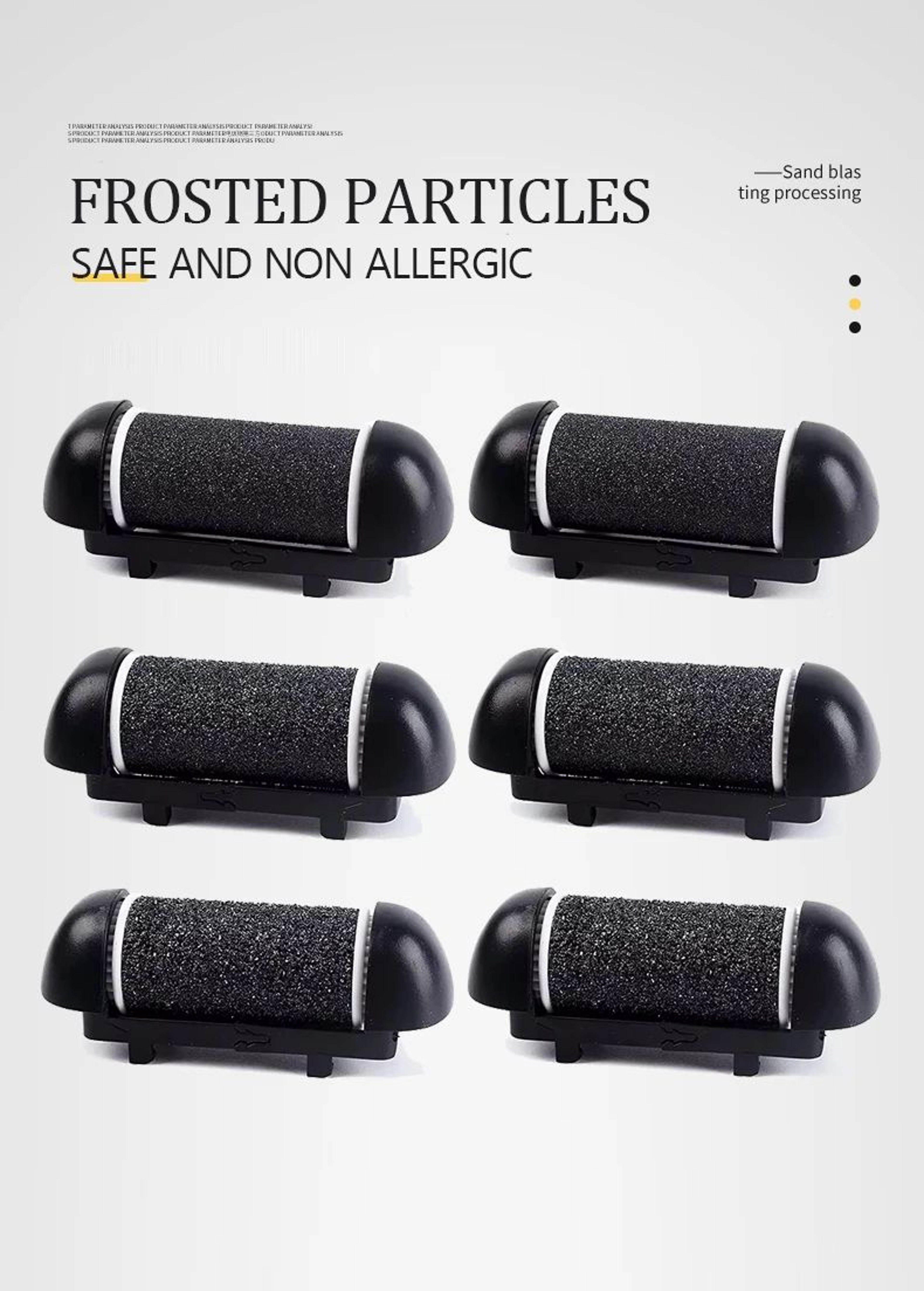 6 Pcs Foot Callus Remover Roller Refills  Hard Skin Remover Replacement Heads For Cracked Heels Cal 9