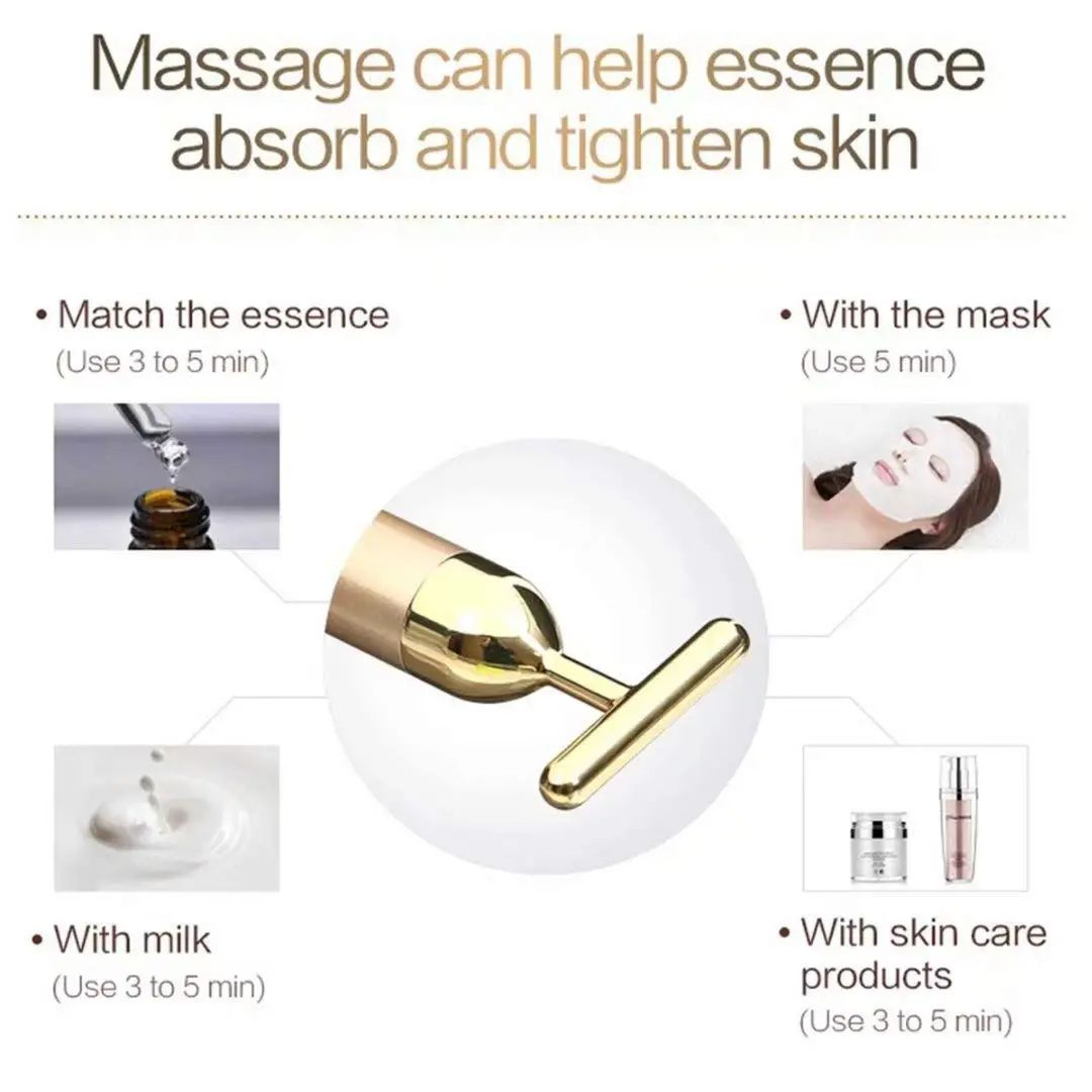 24K Gold Electric Face Massager Vibrating Rose Quartz 3D Roller For Lifting Sculpting  Glow  Gua Sh 10