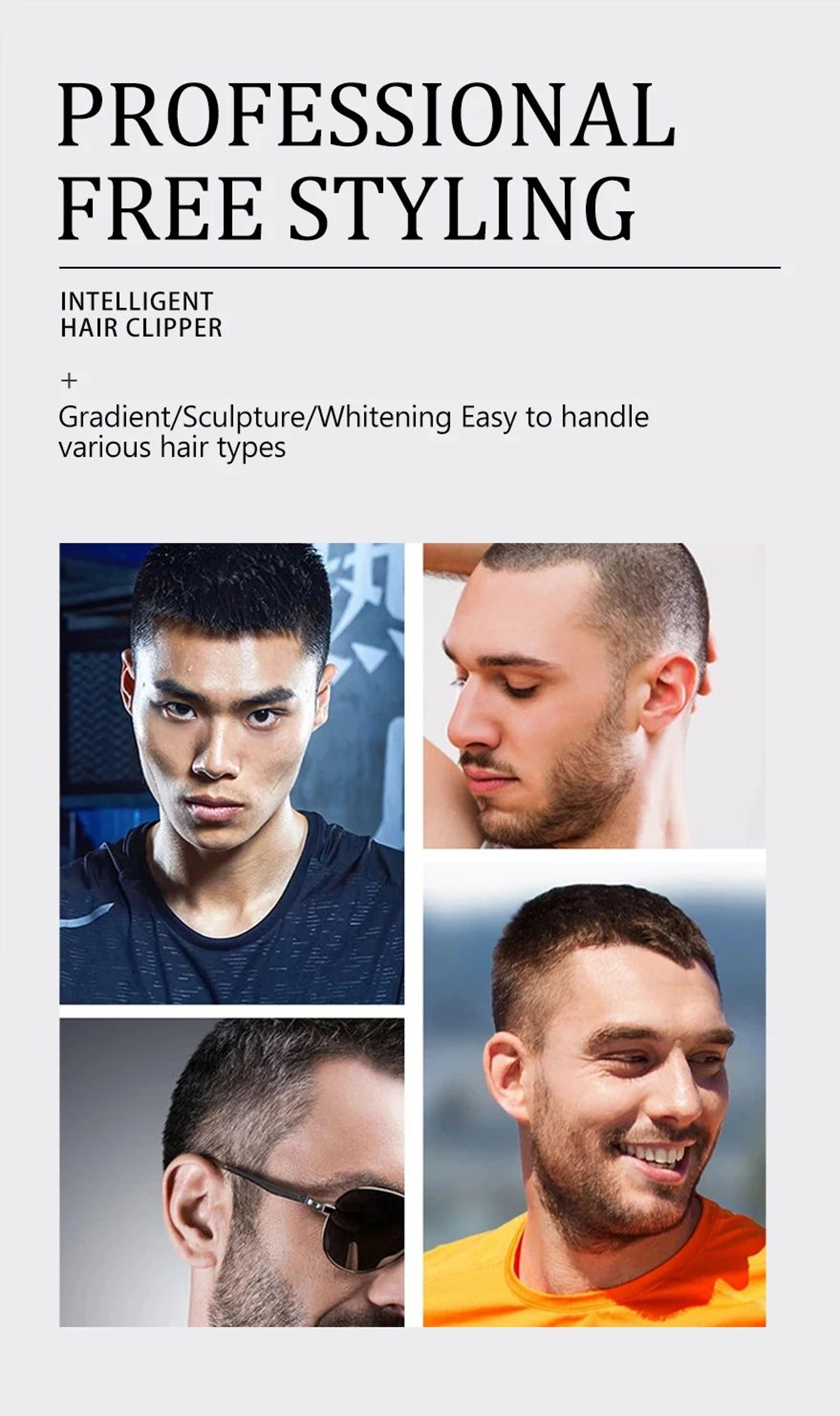 T9 Professional Hair Clipper Cordless  USB Rechargeable Beard  Hair Trimmer For Men Precision Barbe 9