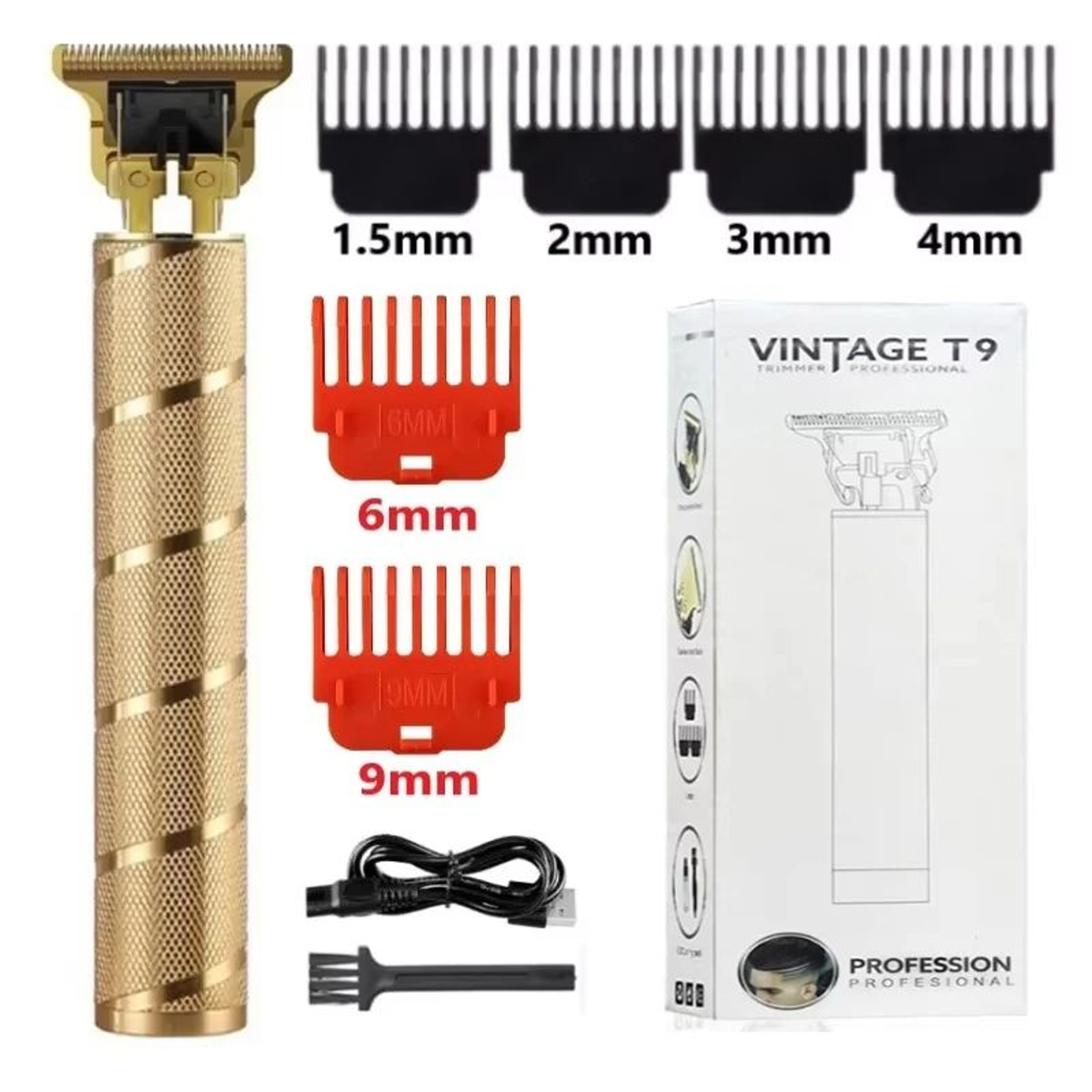 T9 Professional Hair Clipper Cordless  USB Rechargeable Beard  Hair Trimmer For Men Precision Barbe 17