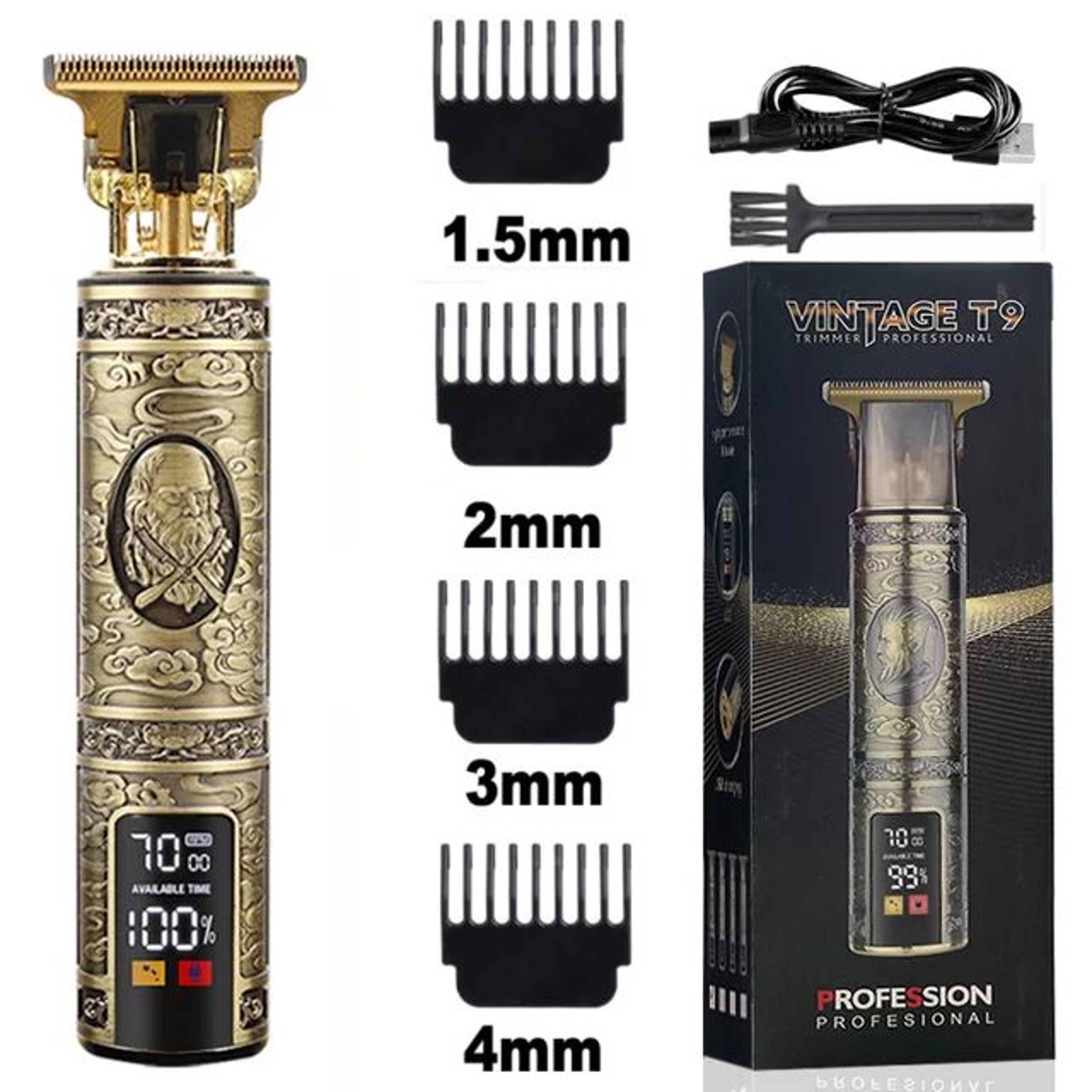 Mens T9 Electric Hair Trimmer  Professional Barber Clipper For Haircuts  Beard Shaping  Precision C 11