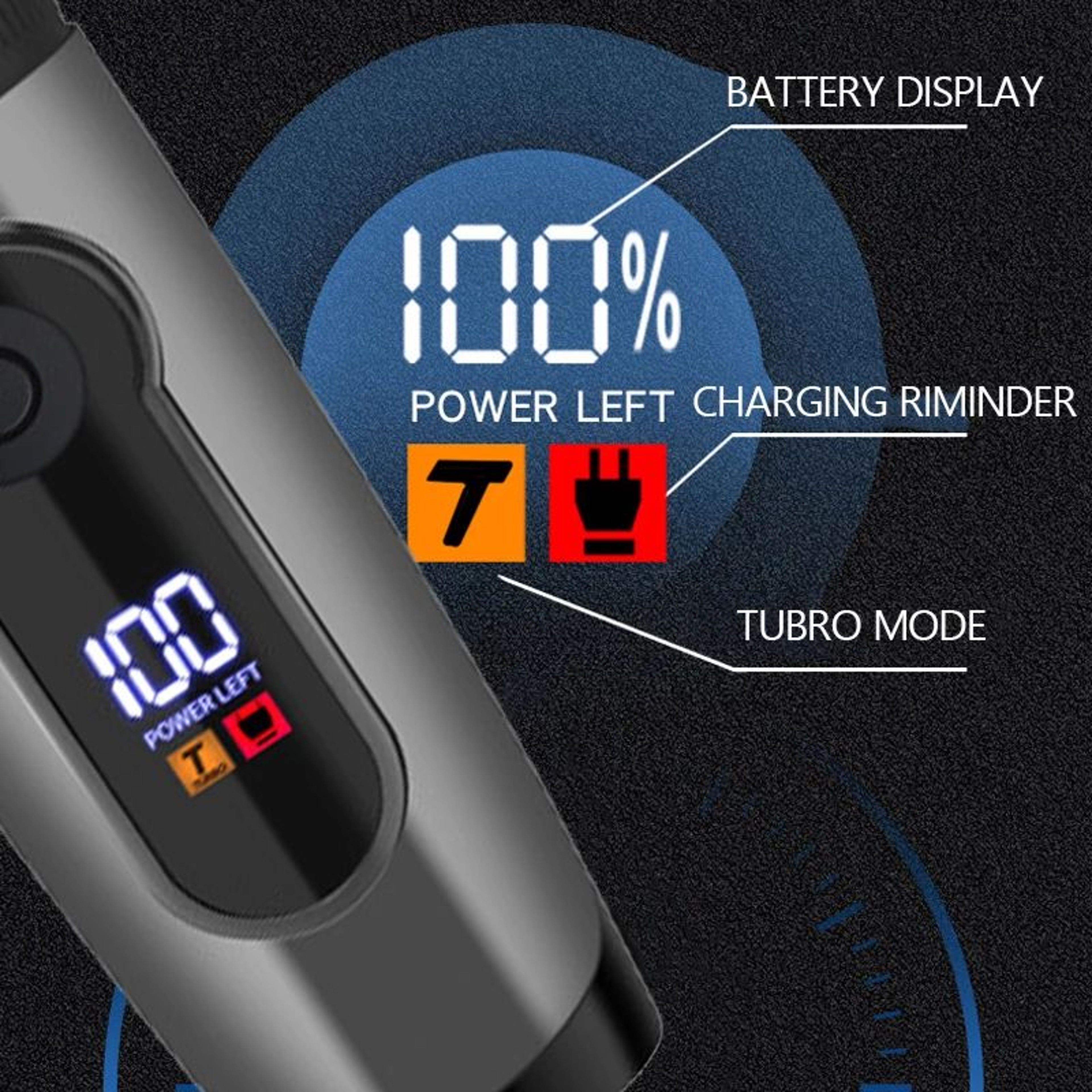 Waterproof Professional Hair Clipper  Rechargeable Electric Trimmer With LED Display Barber Hair Cu 5
