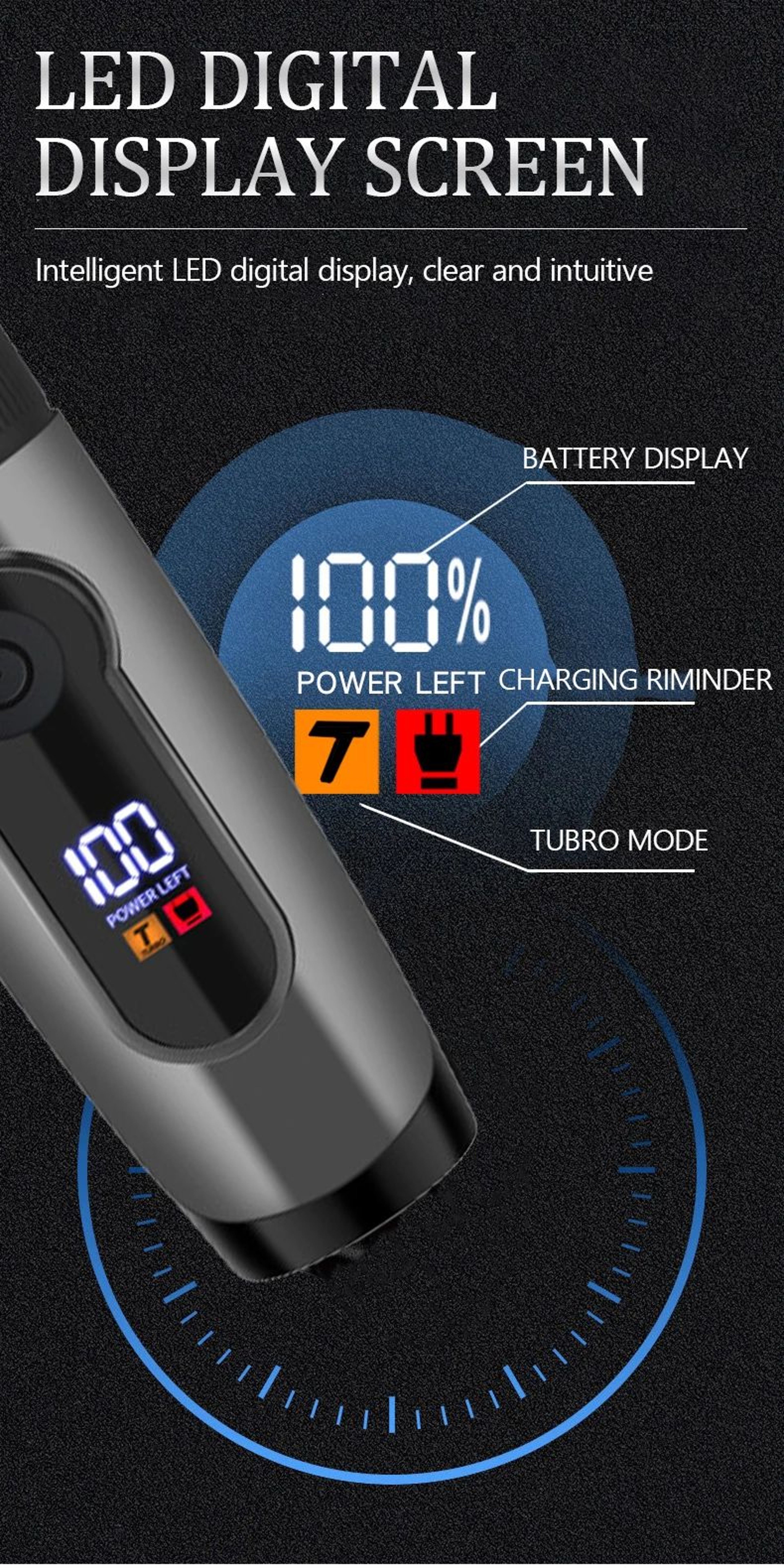 Waterproof Professional Hair Clipper  Rechargeable Electric Trimmer With LED Display Barber Hair Cu 13