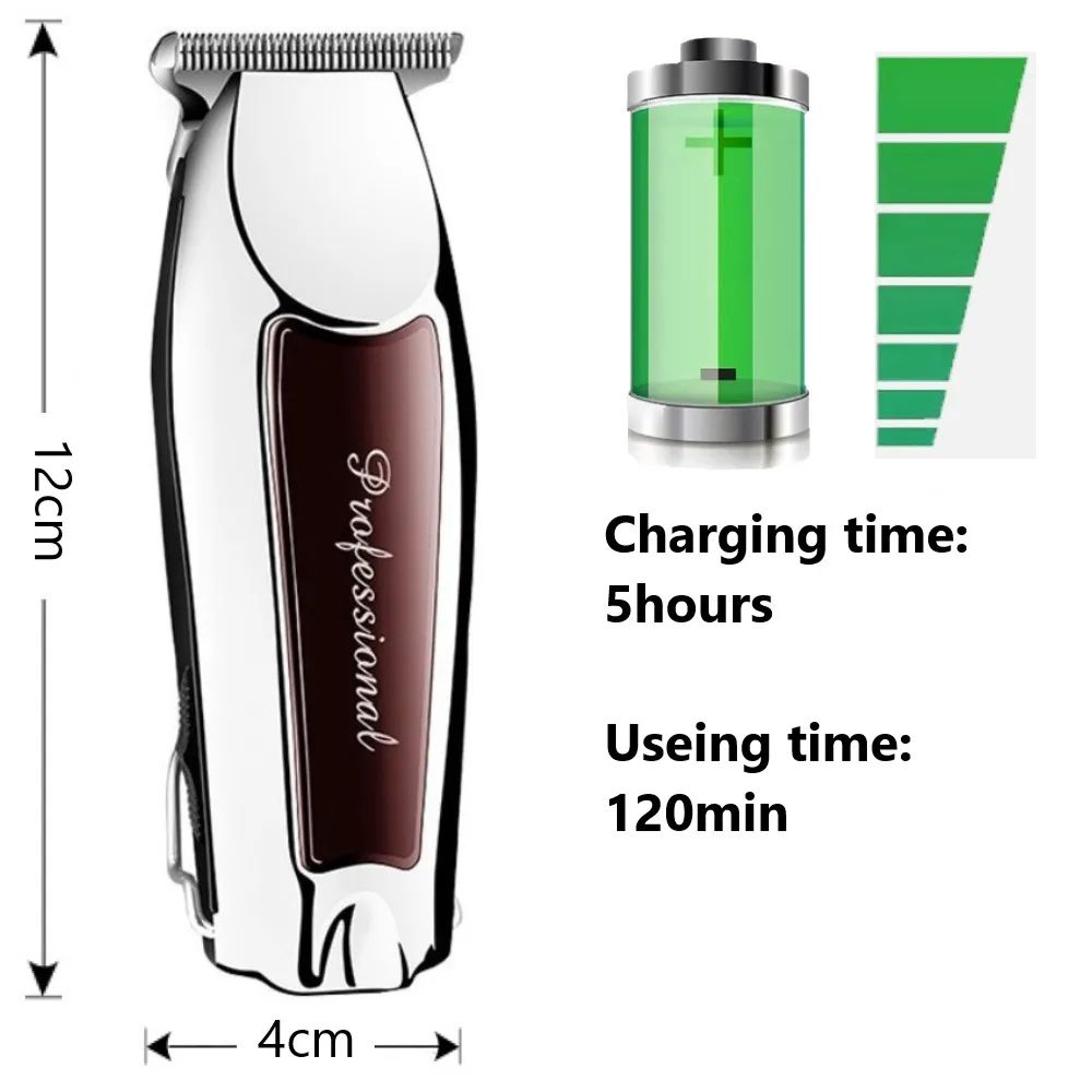 Rechargeable Cordless Hair Trimmer For Men  Professional Electric Hair Clipper  Beard Trimmer 2